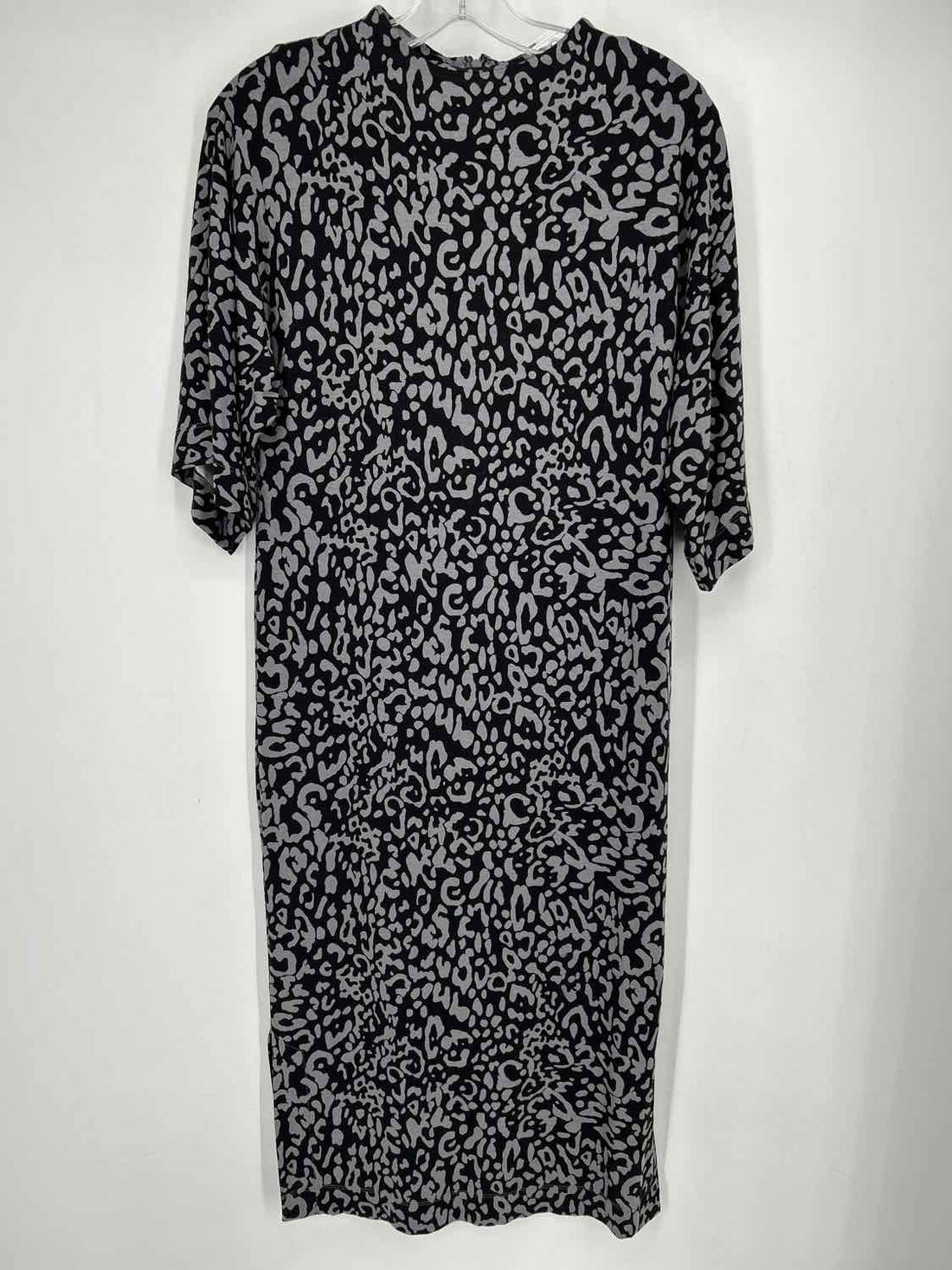 Chicos Size 00(XS) Black & Gray Leopard Short Sleeve Dress