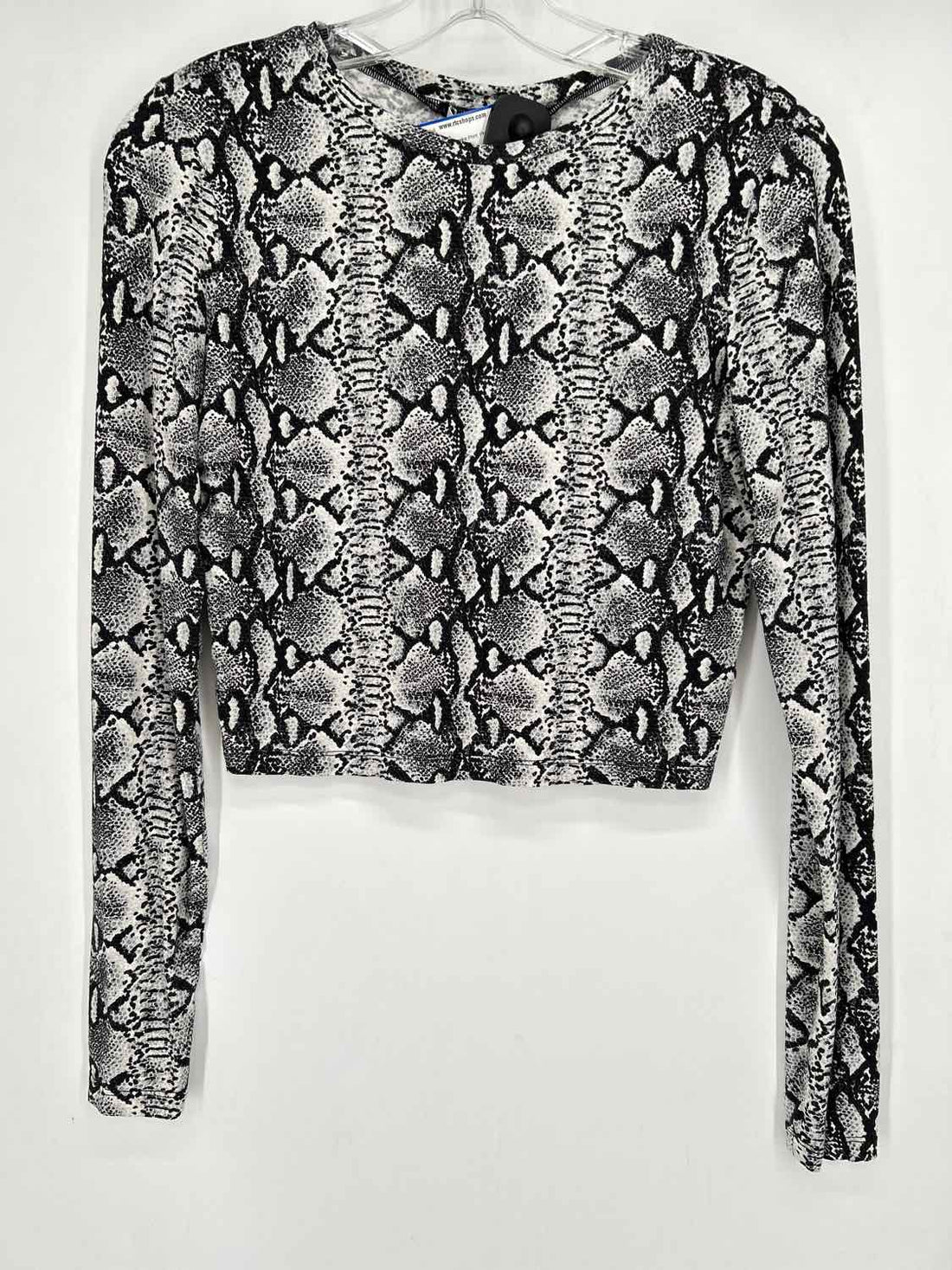 Alice + Olivia Size S Black & White Snake Print Long Sleeve