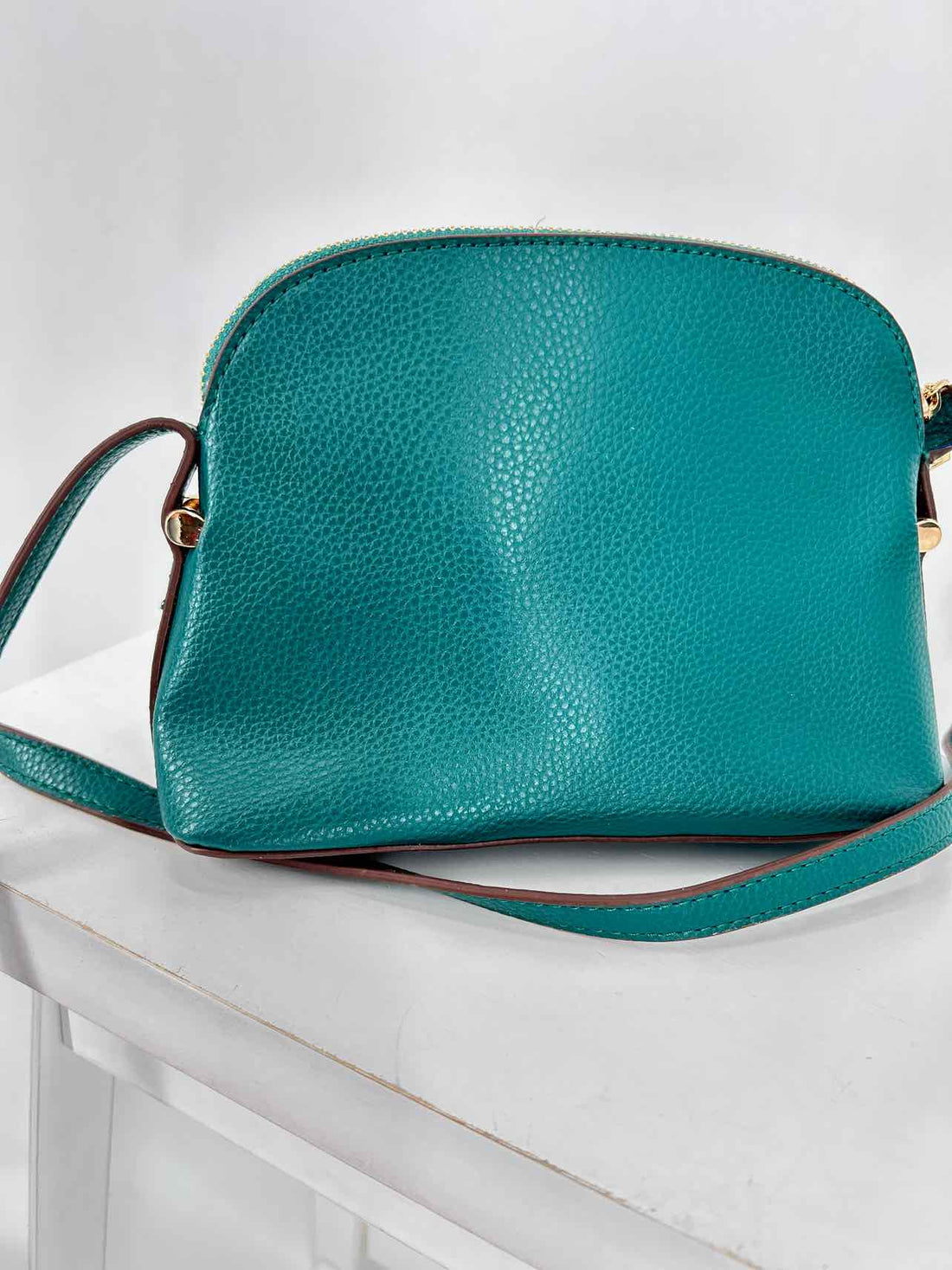 Anne Klein Dark Green Faux Leather Pre Owned Crossbody