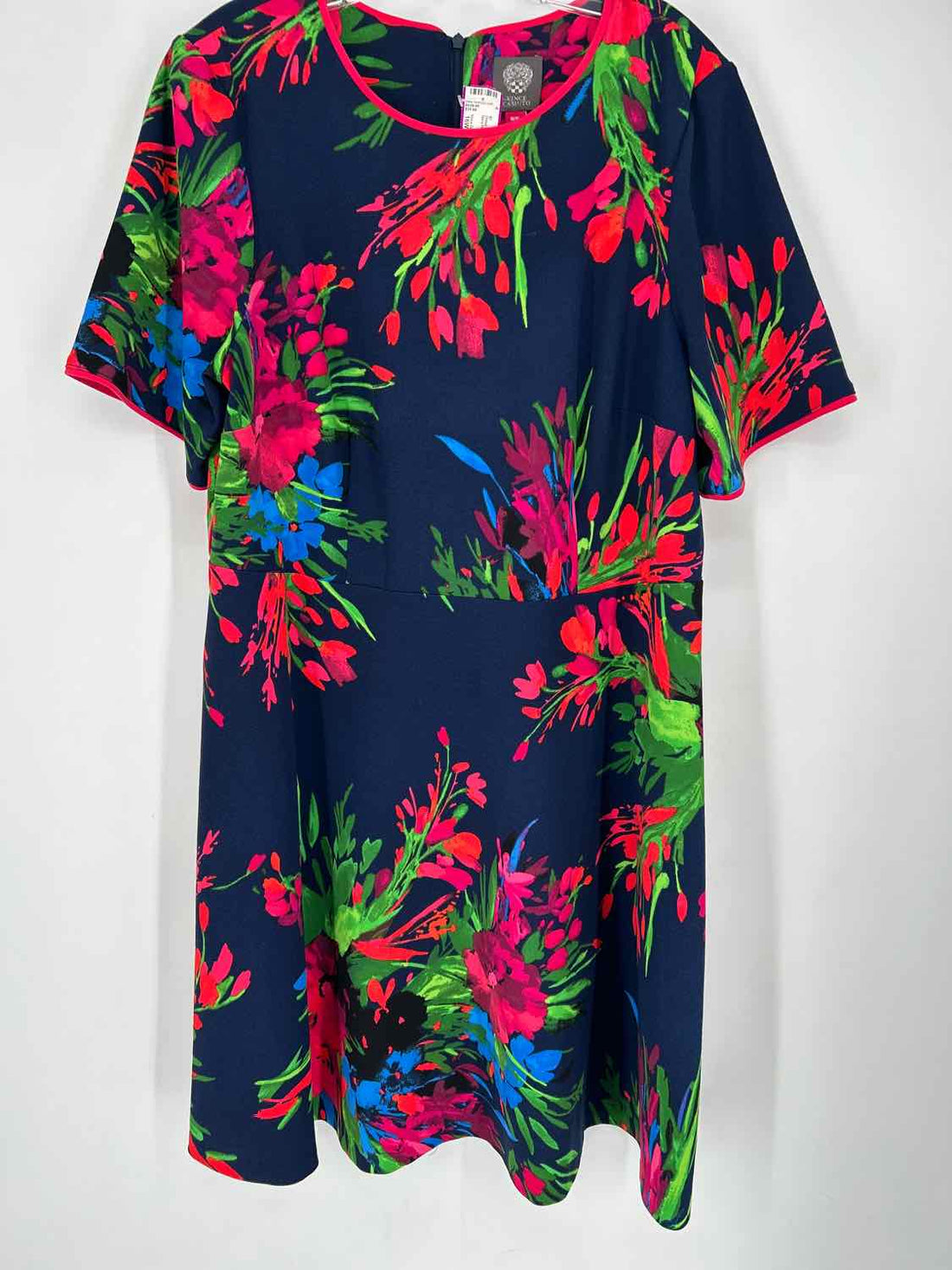 Vince Camuto Size 16W Navy Floral Dress