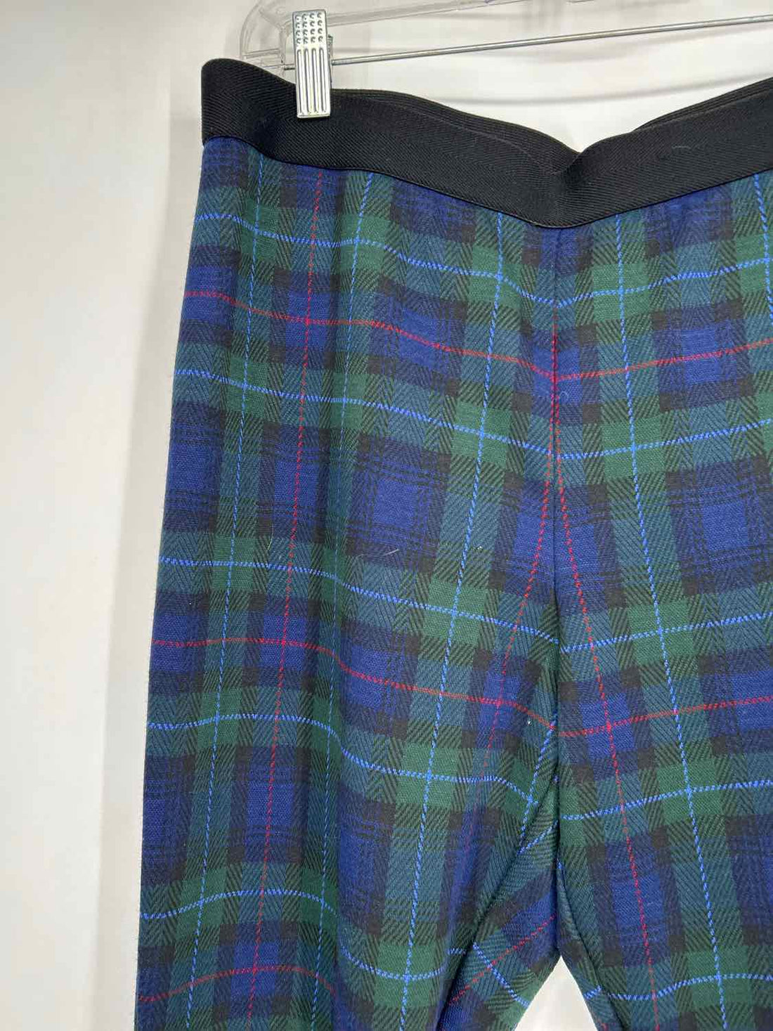 Talbots Size 14P Green & Navy Plaid Pants
