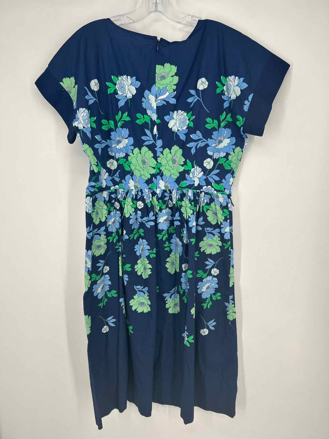 Talbots Size 10P Navy Floral Short Sleeve Dress