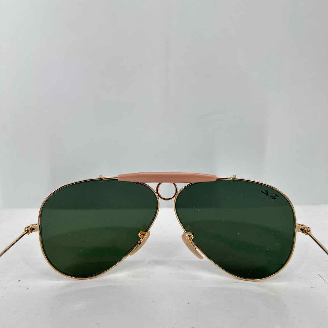 Ray Ban RB3138 Shooter non polarized green lens Aviator Metal Gold Sunglasses