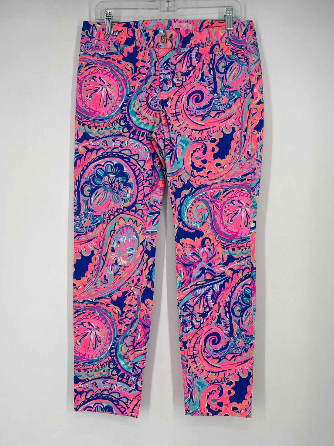 Lilly Pulitzer 10 Blue & Neon Pink Print Lilly Pulitzer Pants