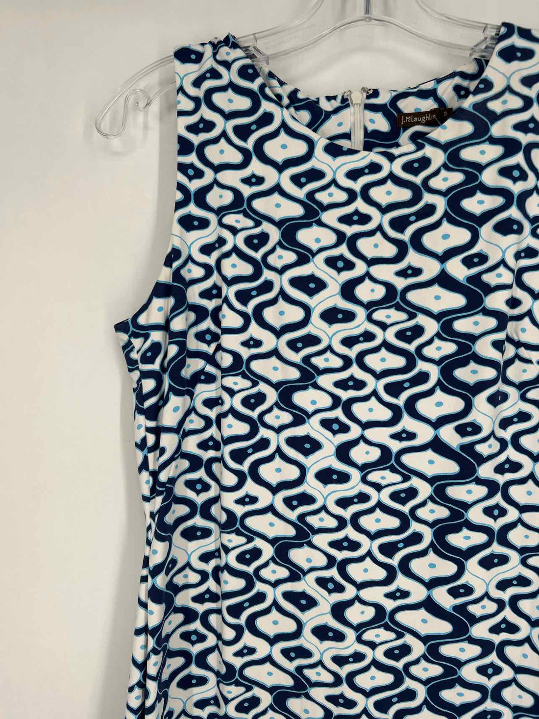 J McLaughlin Size S White & Navy Print Dress