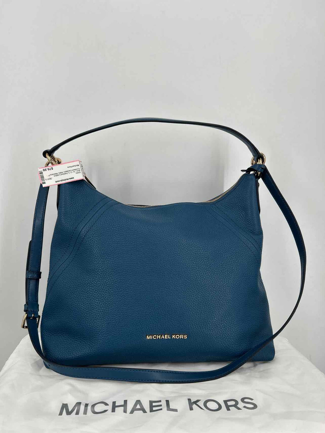 Michael Kors Blue Pebbled Leather Excellent Condition Hobo