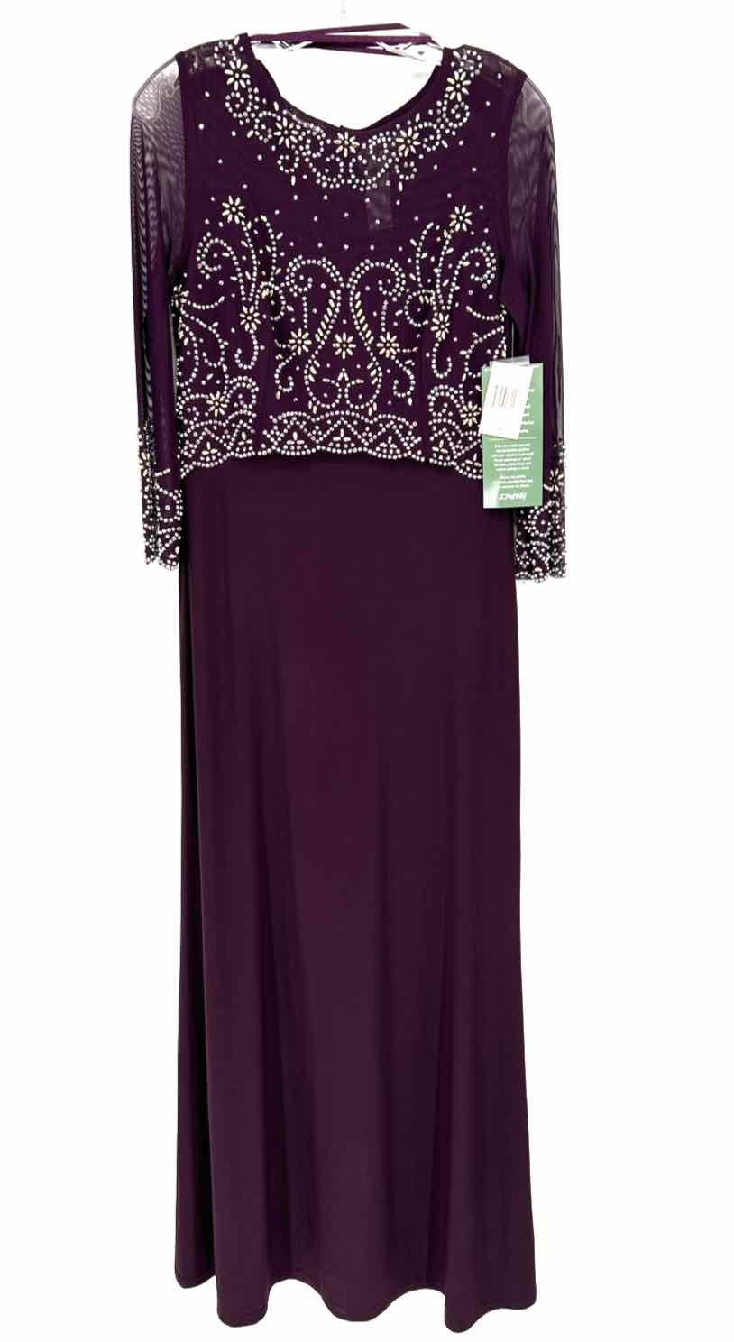 Jackie Jon 8 Purple Embellished Long Sleeve Holiday