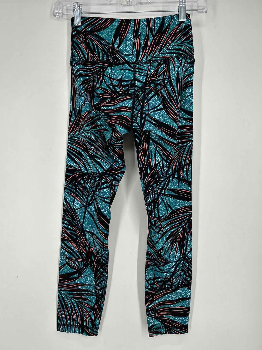 Lululemon Size 4 Teal Print Active Leggings
