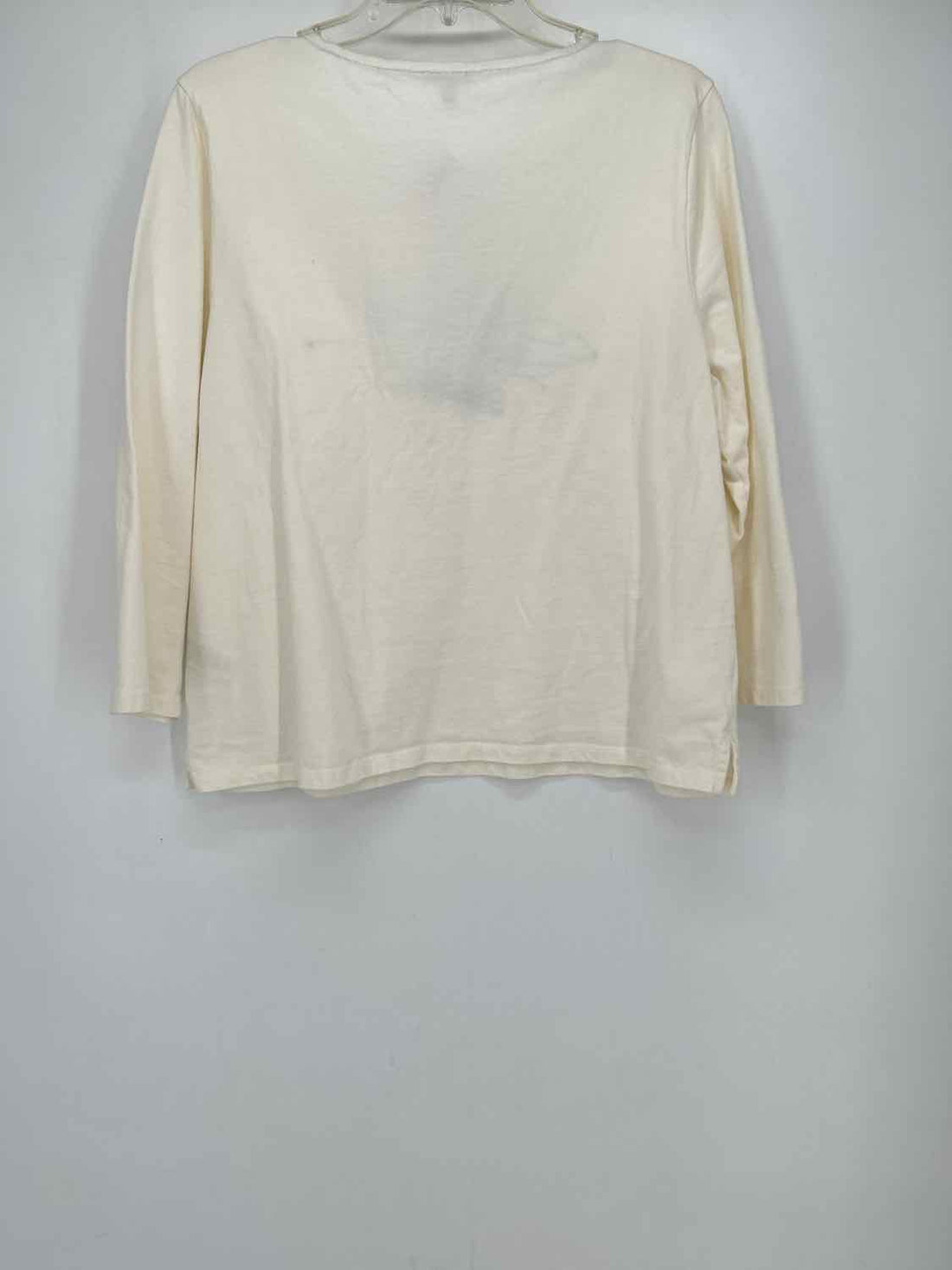 Talbots Size L White Graphic Long Sleeve