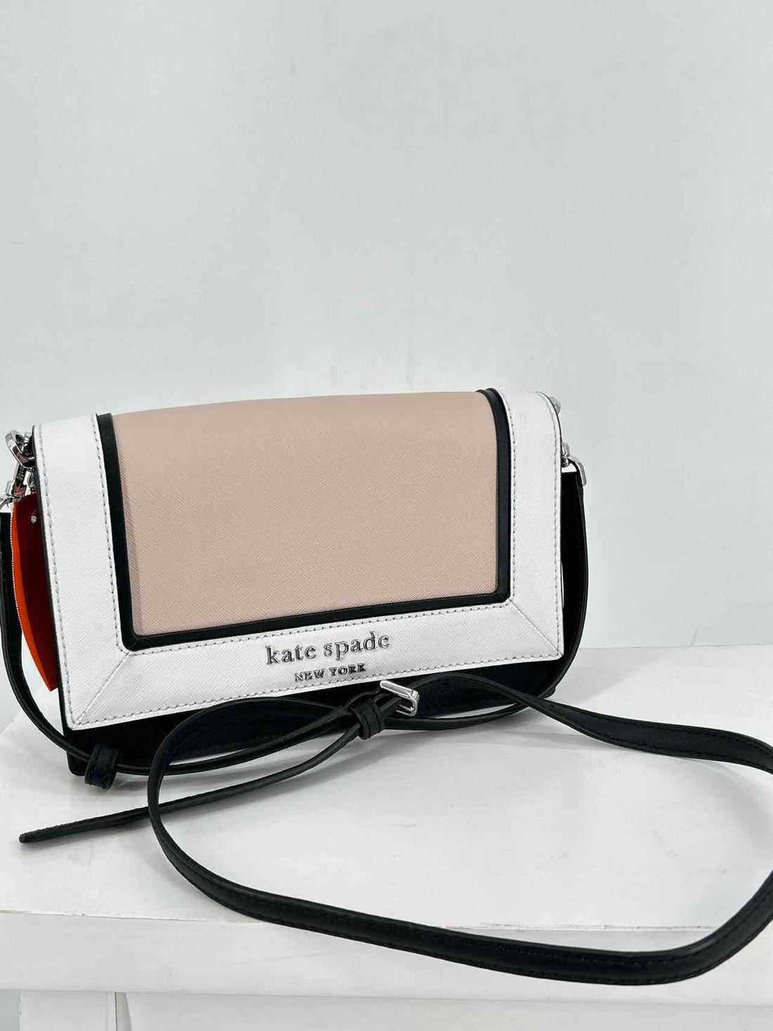 Kate Spade Black & White Colorblock Saffiano Leather Crossbody