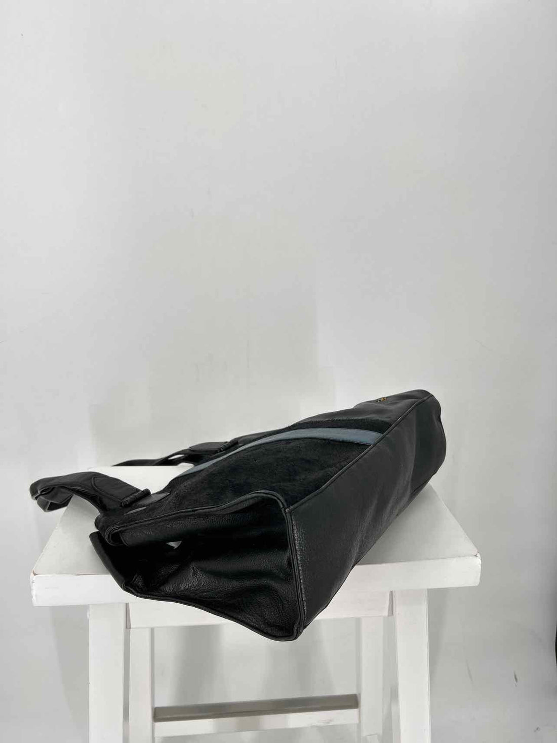 Elliott Luca Black Leather & Calf Hair Pre Owned Tote