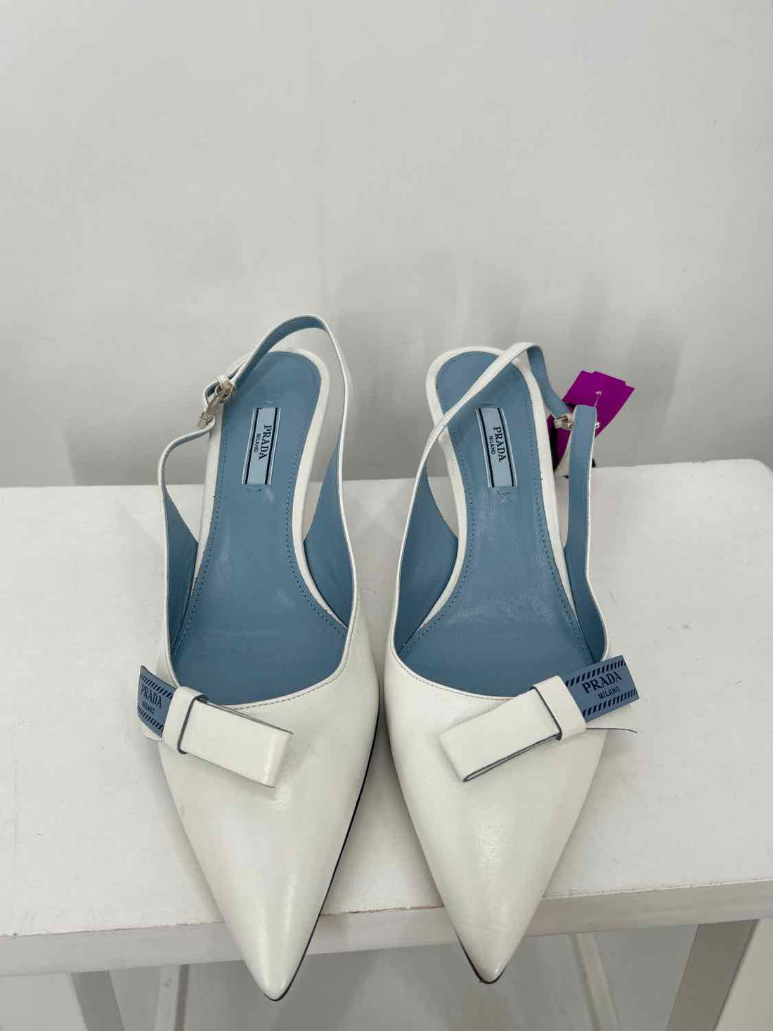 Prada Women Size 40 White Genuine Leather LUXURY