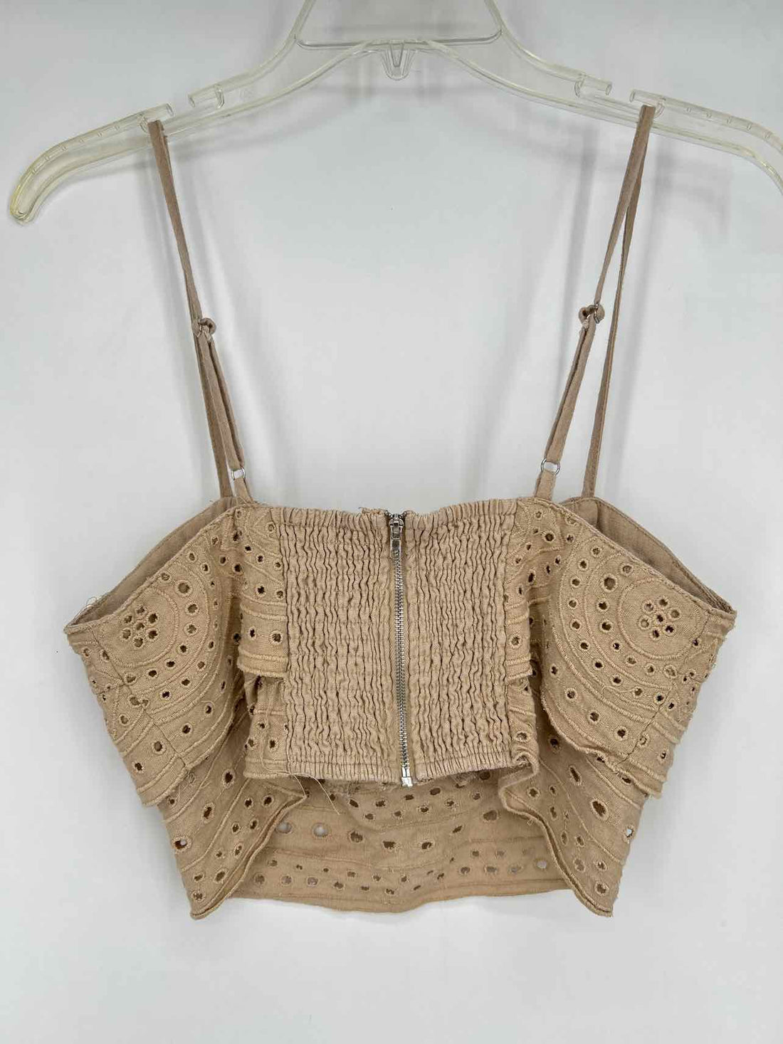 Jason Wu Size 6 Khaki Eyelet Crop Top