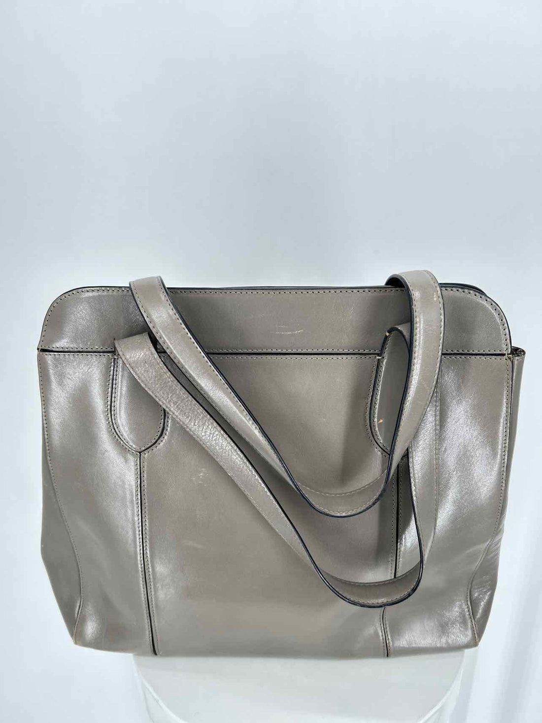 Monsac Italian Leather Shark Gray Tote