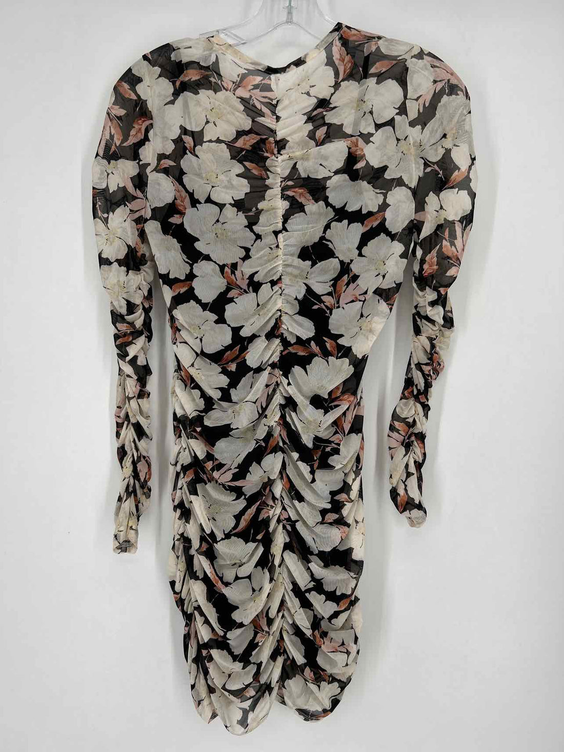 Abercrombie & Fitch Size M Black & White Floral Mesh Long Sleeve Dress