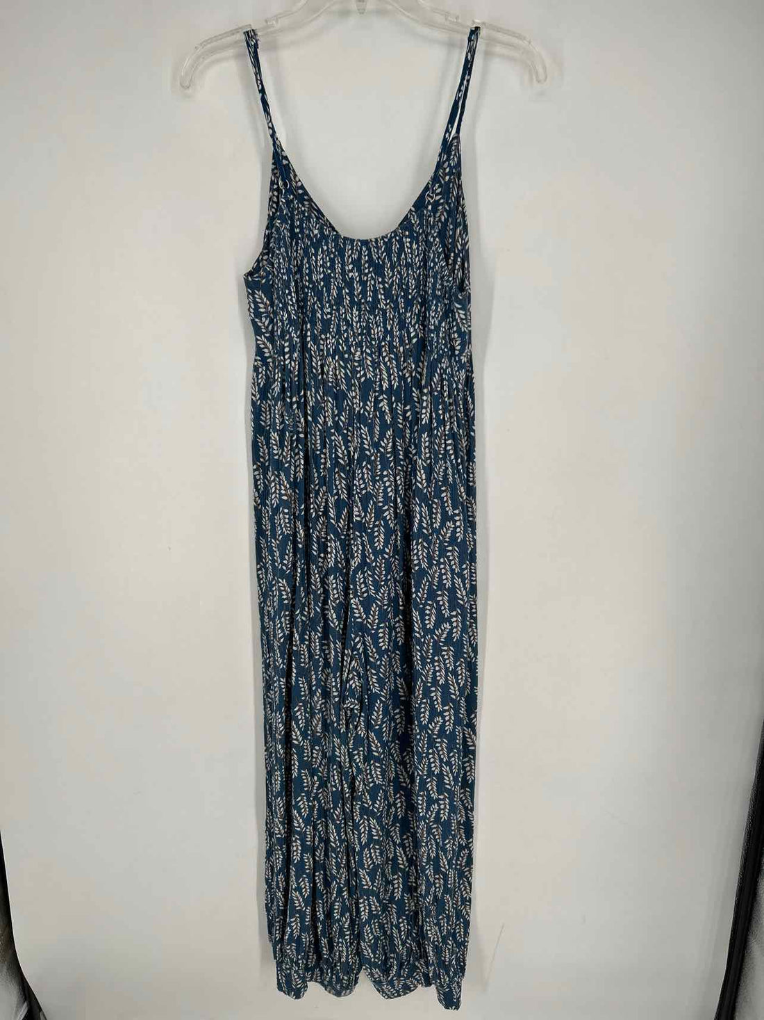 Ee:Some Size L Navy & White Print Sleeveless Jumpsuit