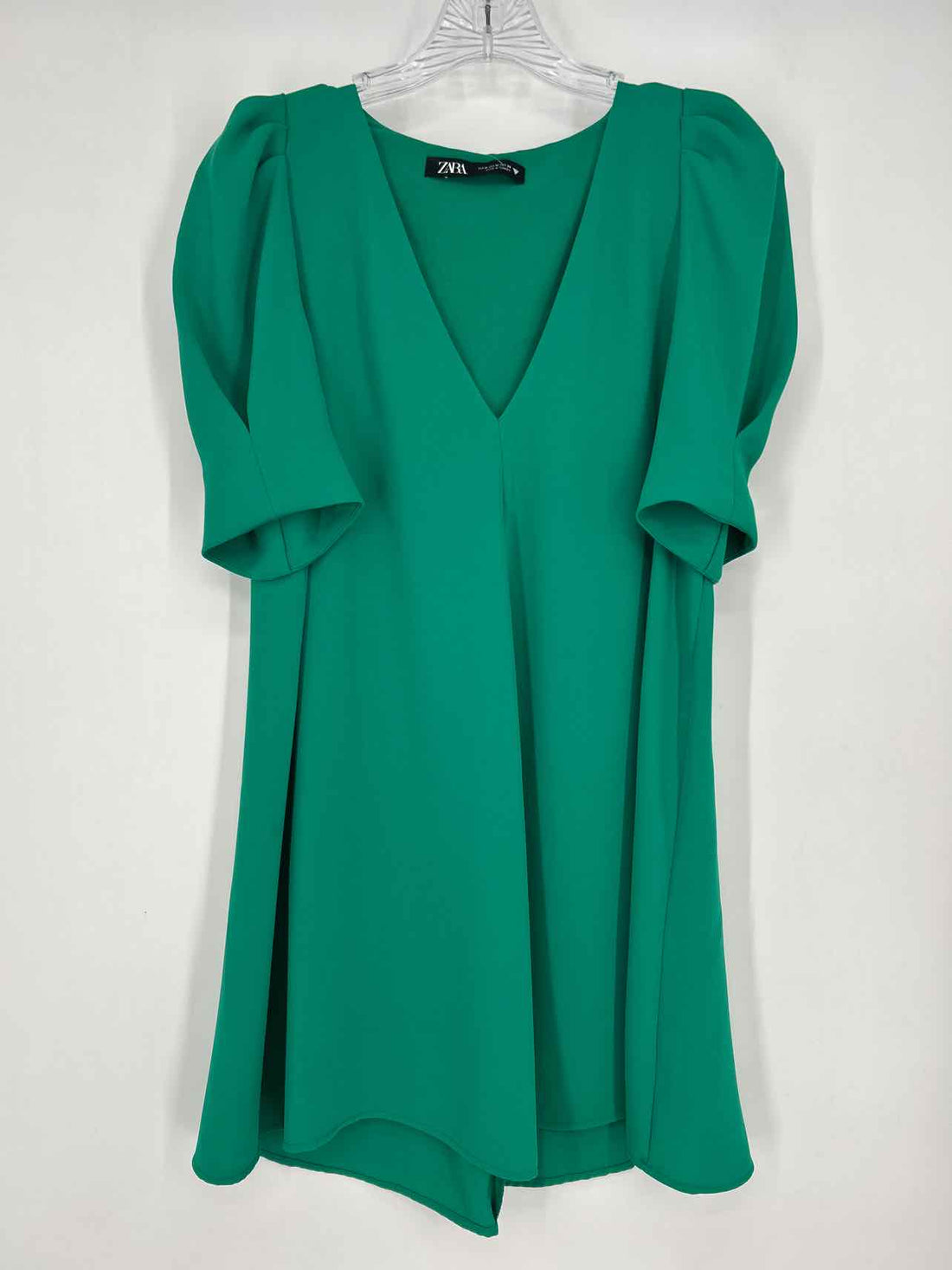 Zara Size M Green Short Sleeve Dress