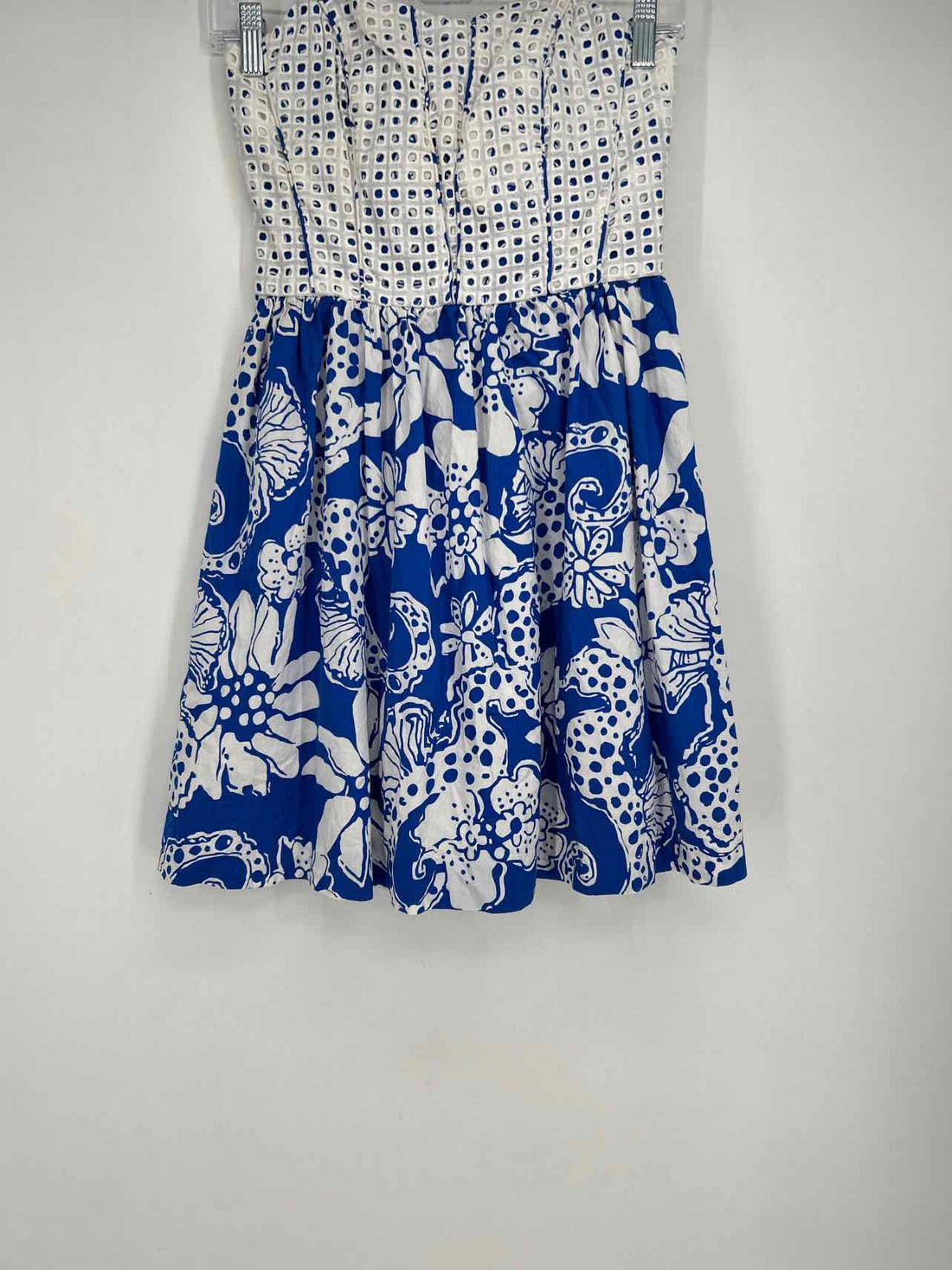 Lilly Pulitzer 2 Cobalt Blue & Whit Strapless Lilly Pulitzer Dress
