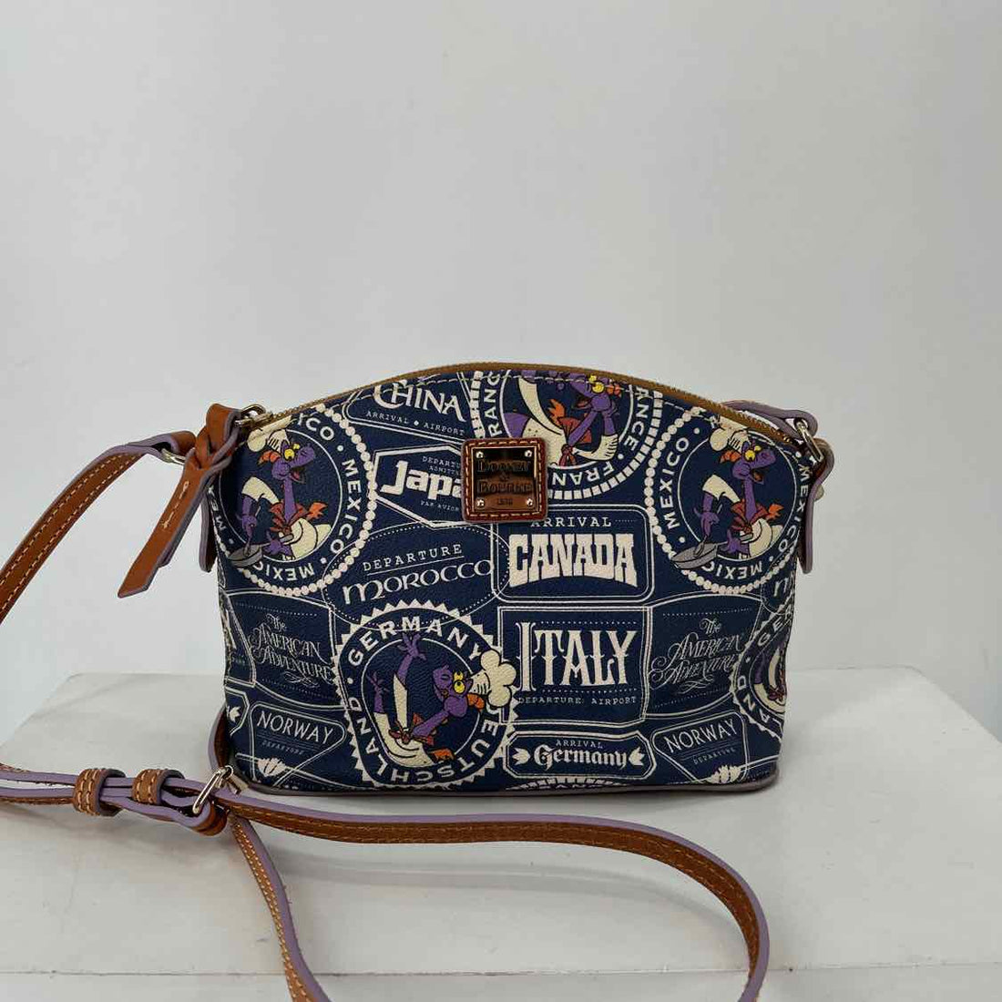 Dooney & Bourke Purple Print Leather Crossbody
