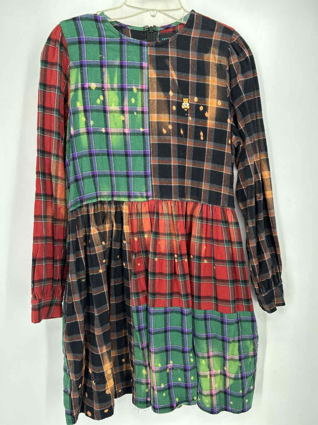 Teddy Fresh Size M brown, green & red plaid Long Sleeve Dress