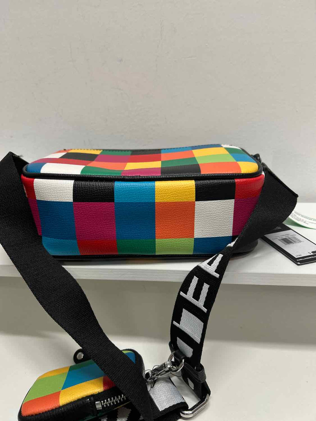Karl Lagerfeld Rainbow Print Leather NWT Crossbody