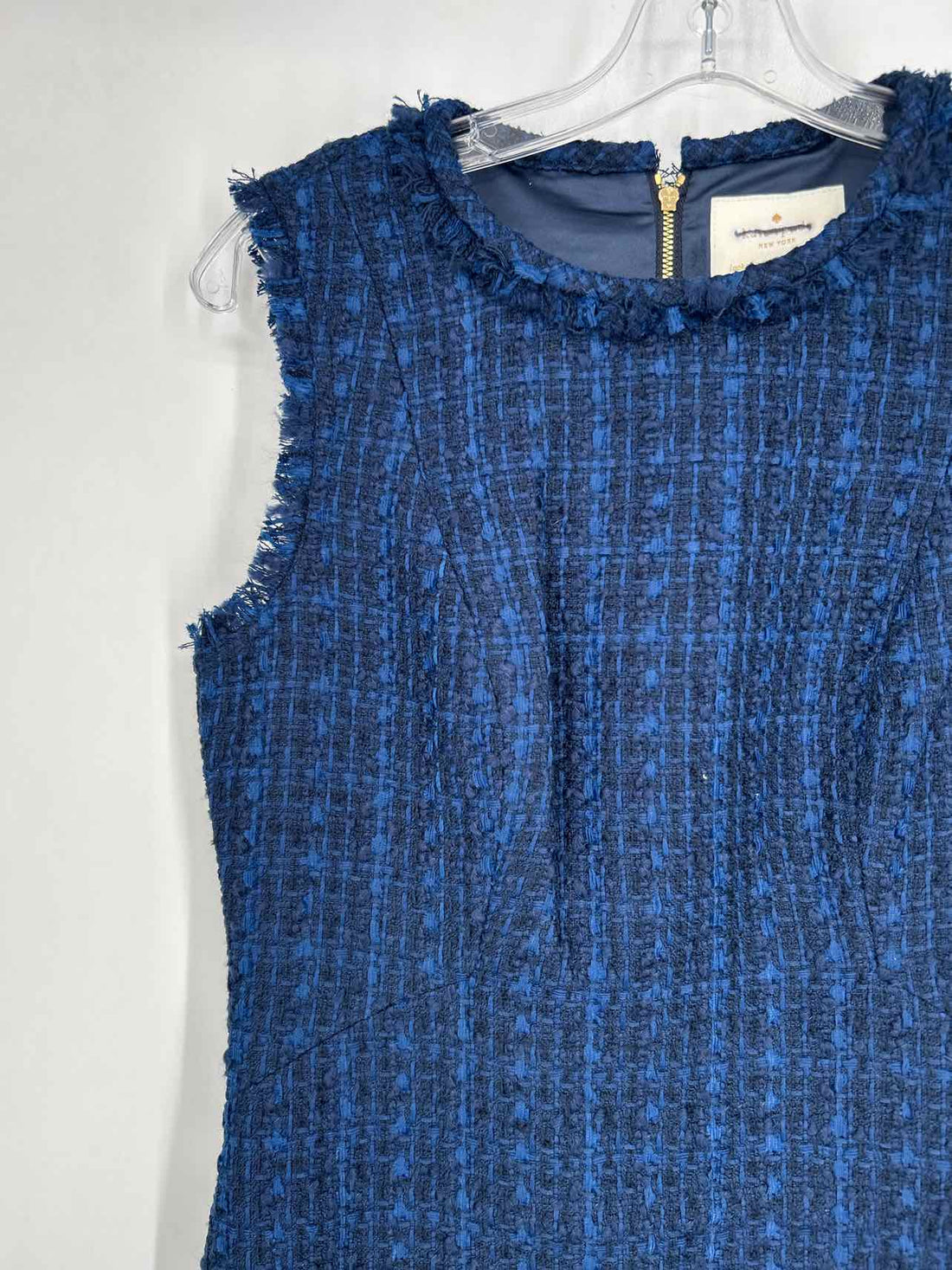 Kate Spade Size 6 Navy Tweed Sleeveless Dress
