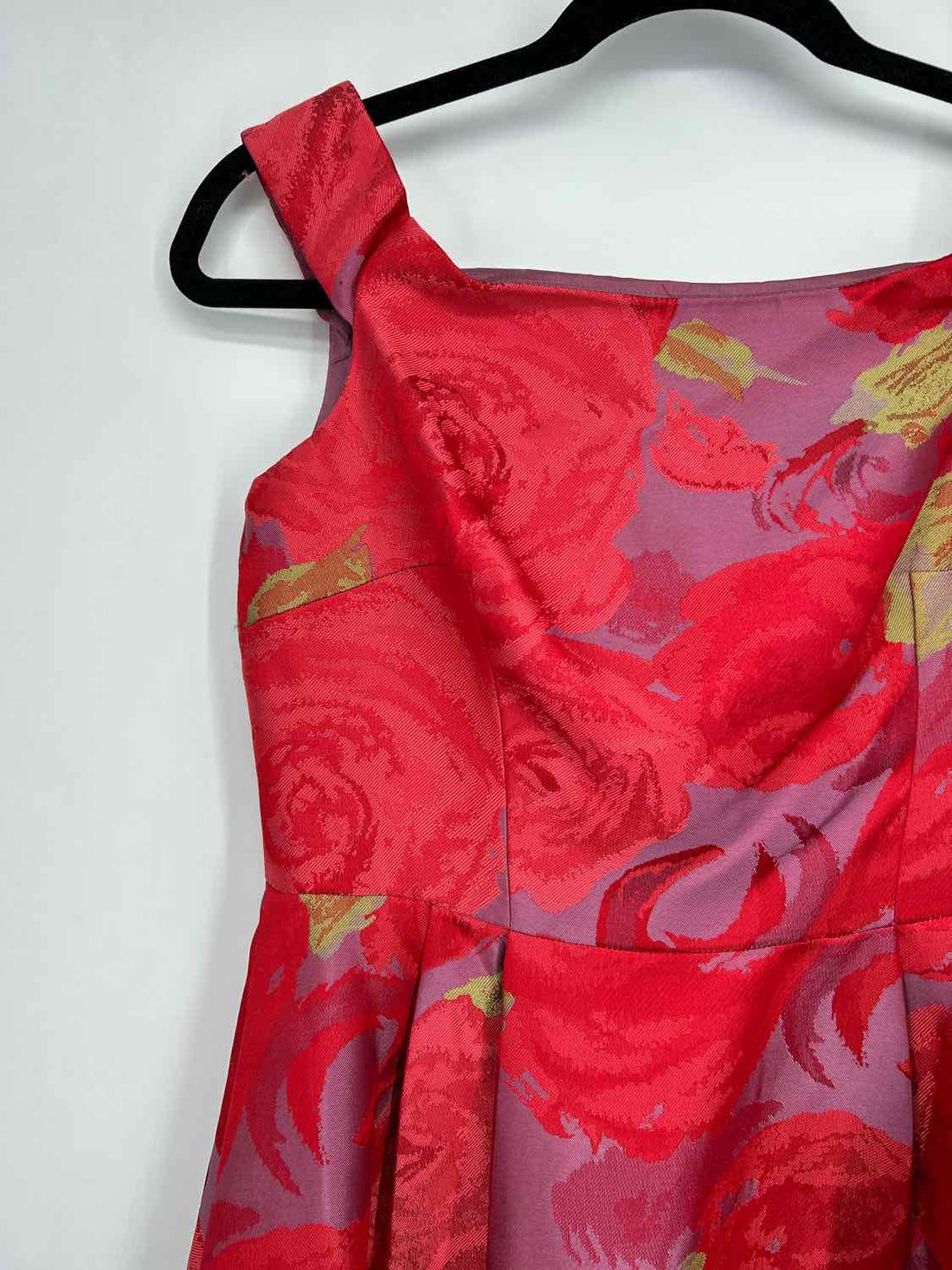 Adrianna Papell Size 4 Red & Purple Floral Sleeveless Dress