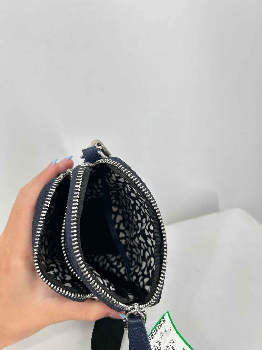 Brighton Navy Print Leather Sold Out Crossbody