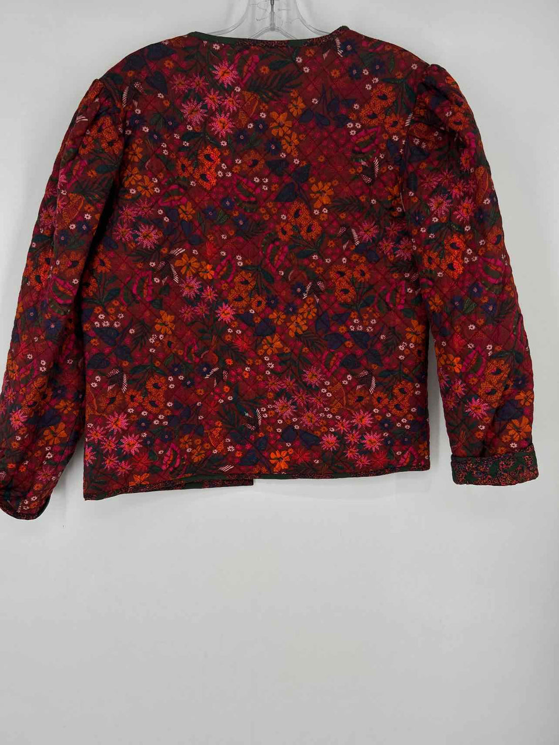 Briton Court Size M Maroon Floral Quilted Jacket