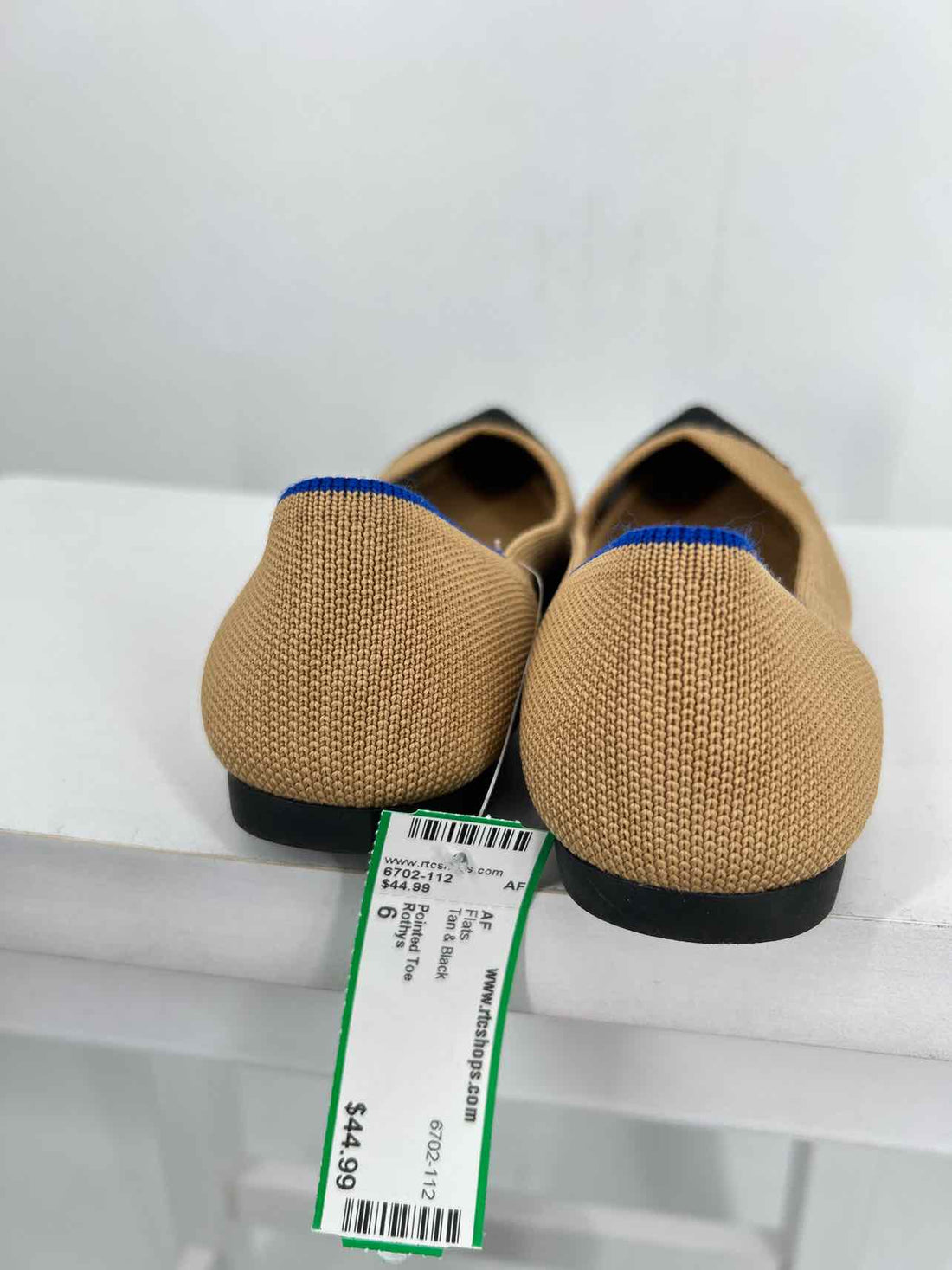 Rothys Women Size 6 Tan & Black Flats