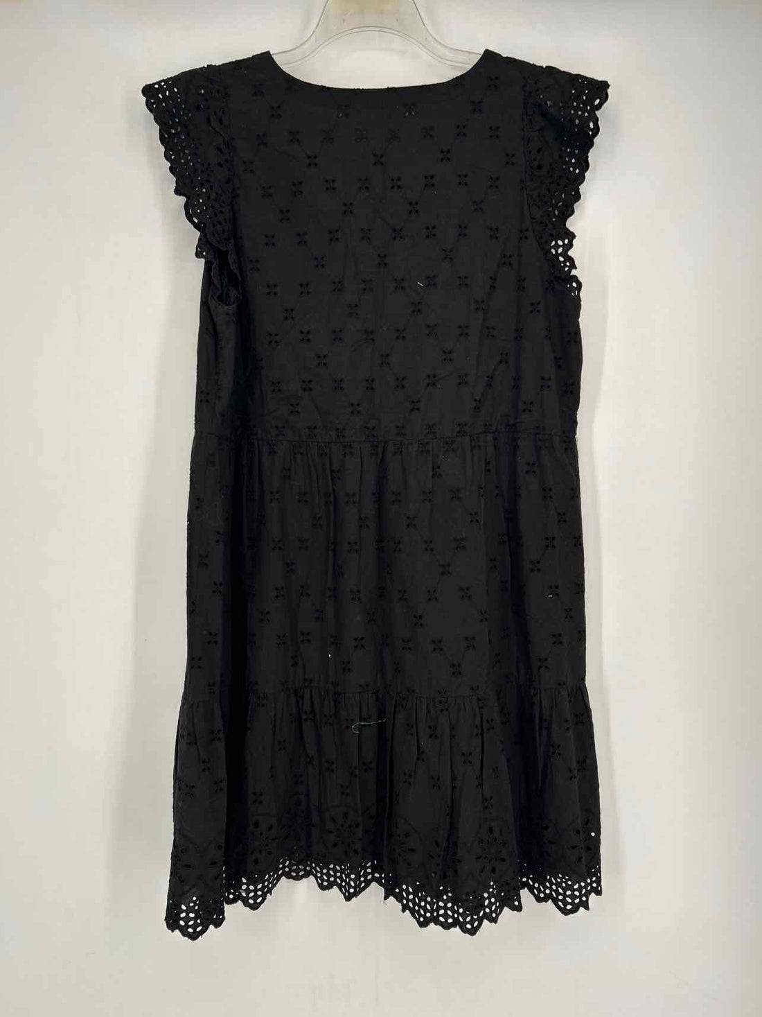 Loft Size 14 Black Eyelet Short Sleeve Dress