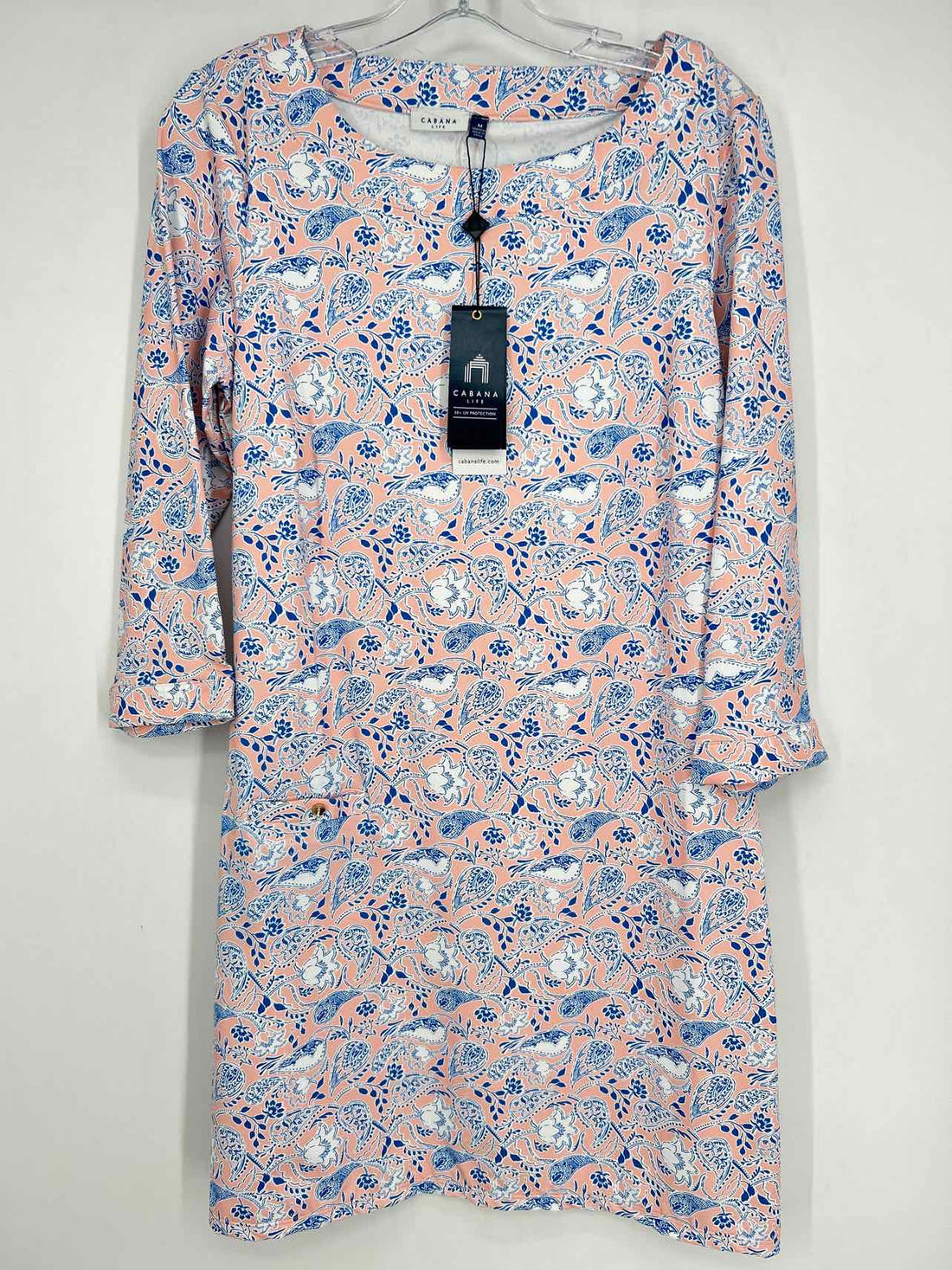 Cabana Life Size M Pink & Blue Floral NWT Dress