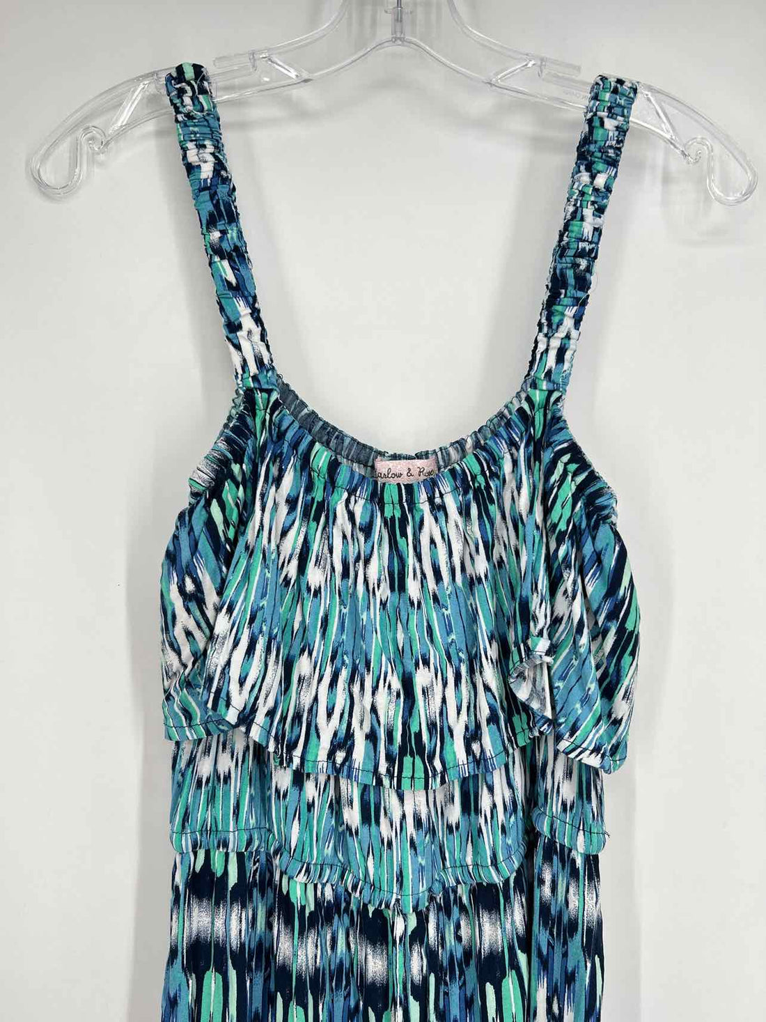 Harlow & Rose Size L Blue & White Print Dress