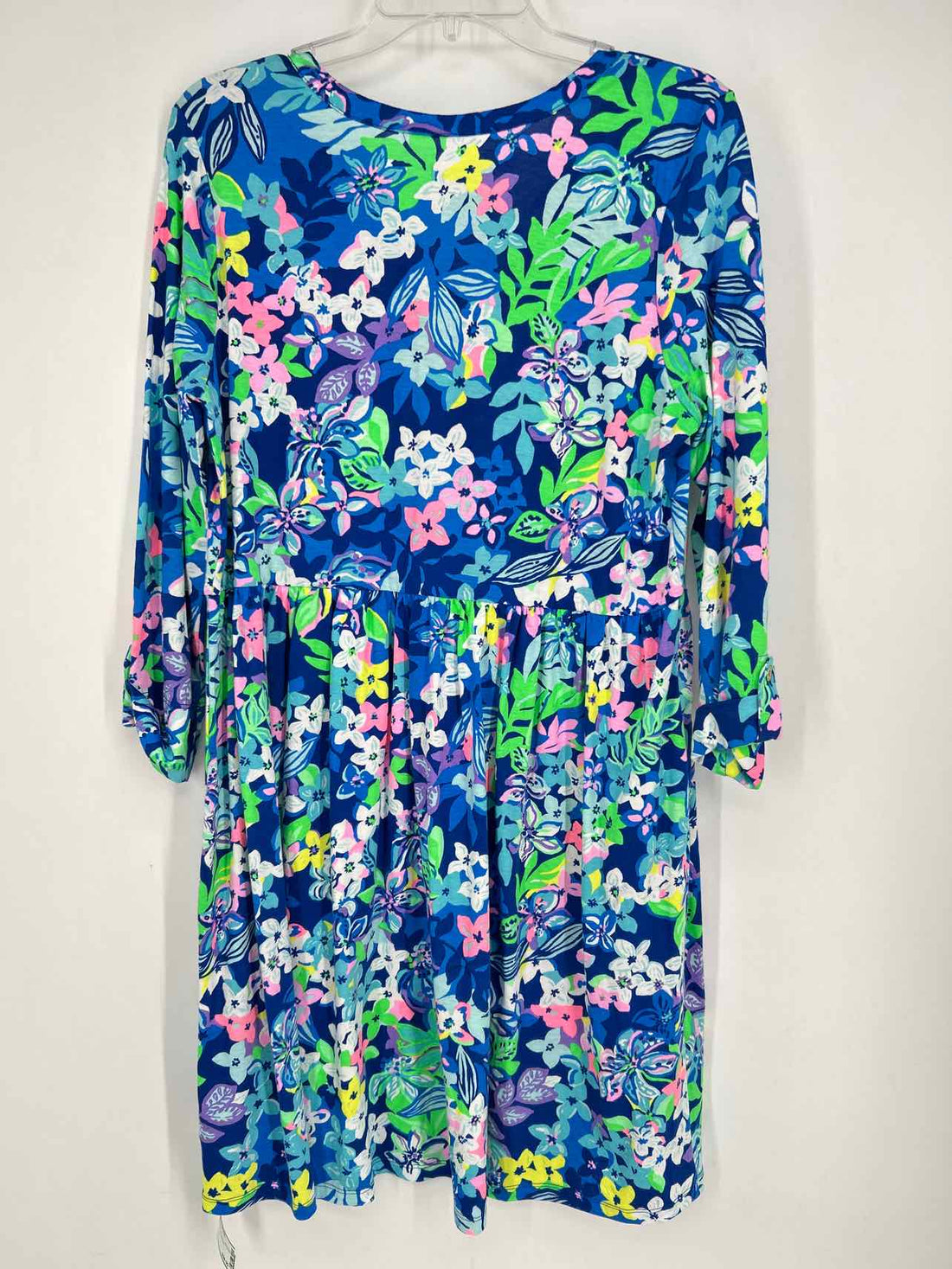 Lilly Pulitzer L Dark Blue Floral Long Sleeve Lilly Pulitzer Dress