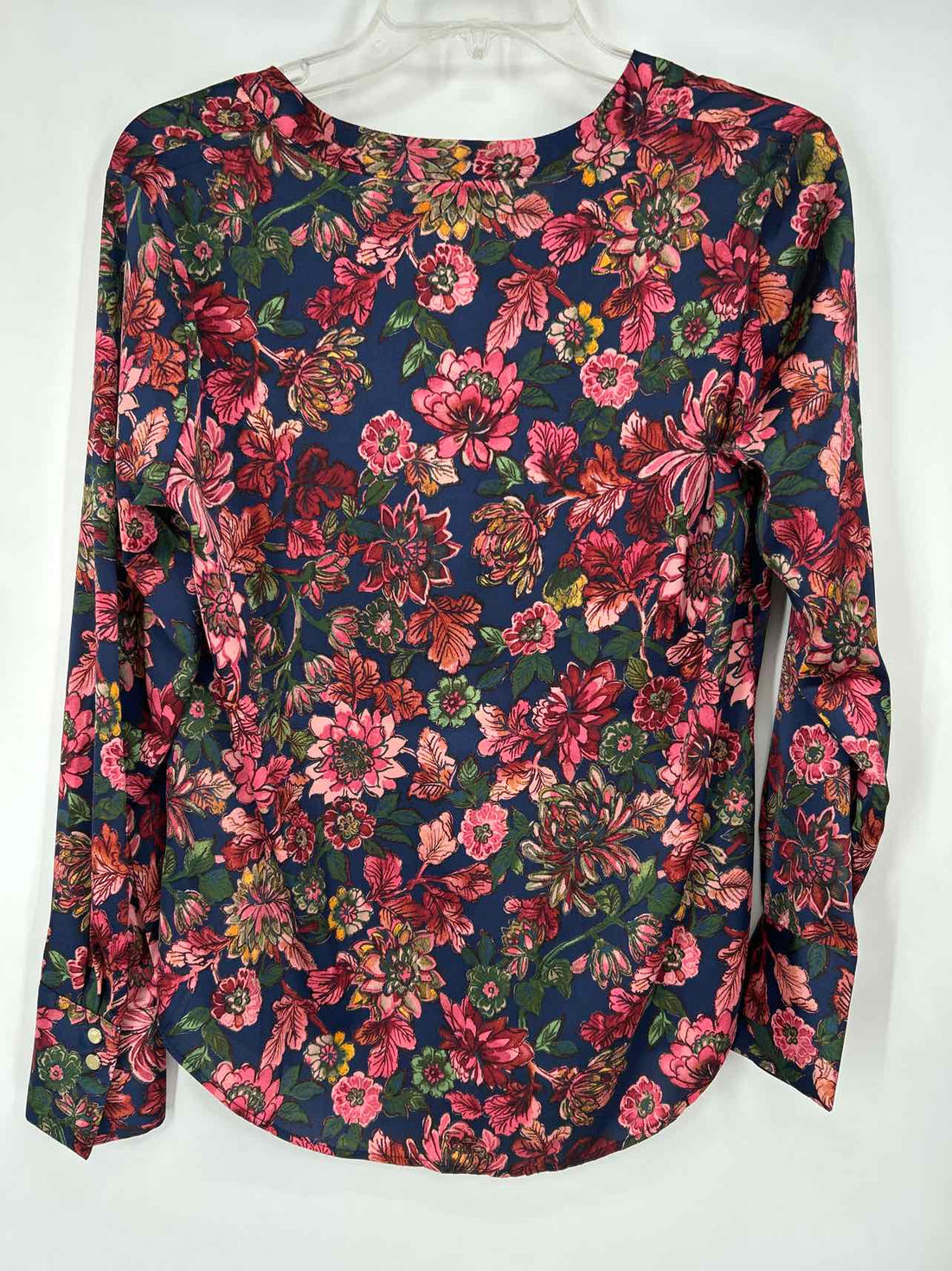Talbots Size S Navy Floral Long Sleeve