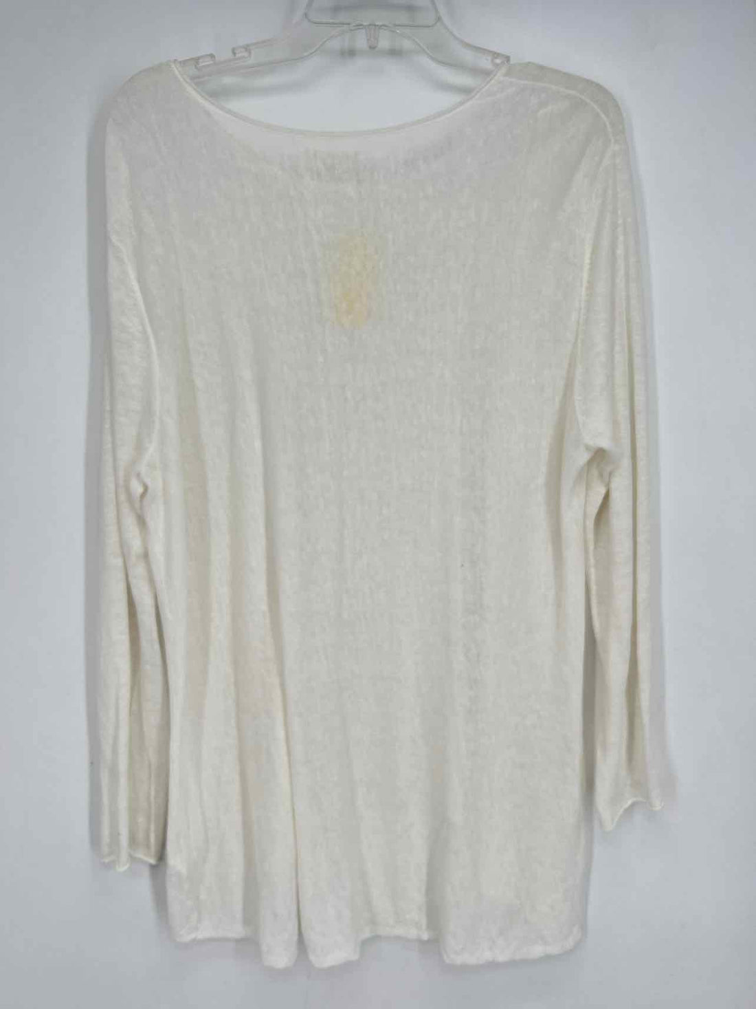 Eileen Fisher Size L White Italian Yarn Long Sleeve
