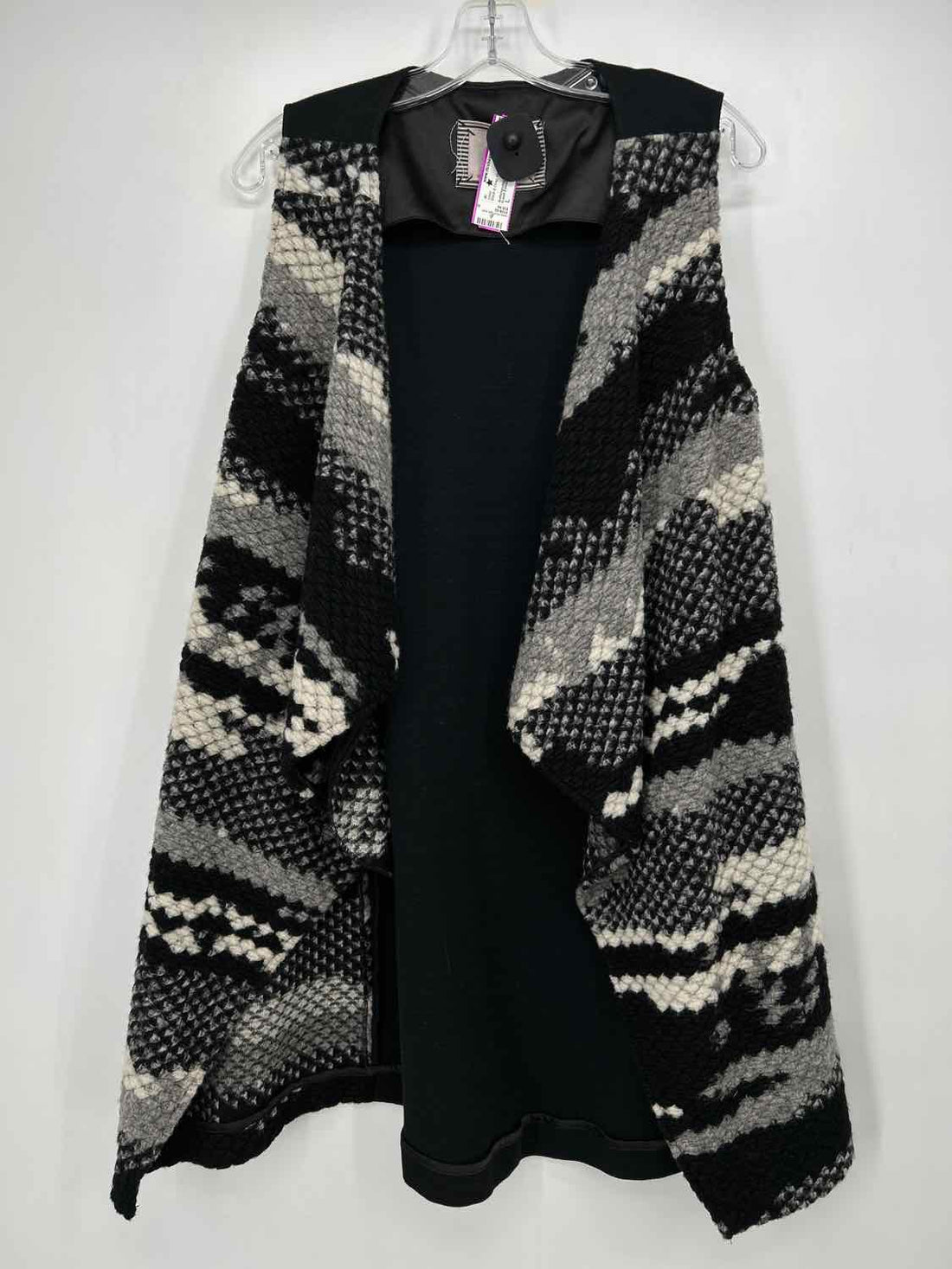 Guest Editor Size L Black & Gray Wool Blend Vest