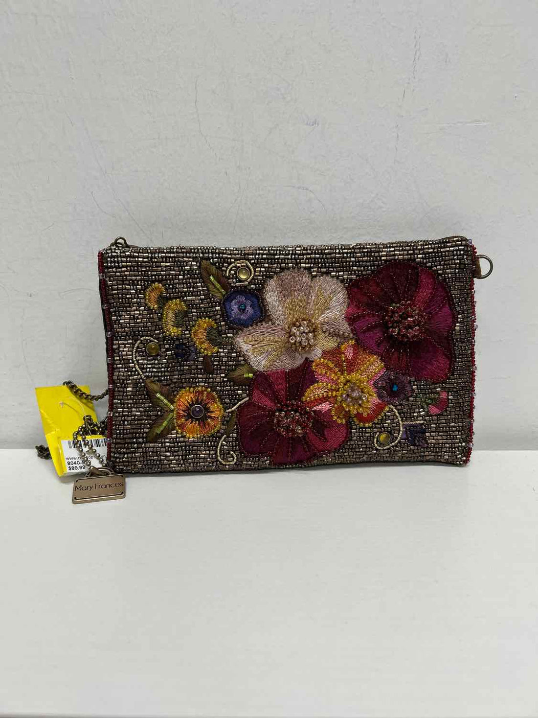 Mary Frances Floral Beaded Crossbody