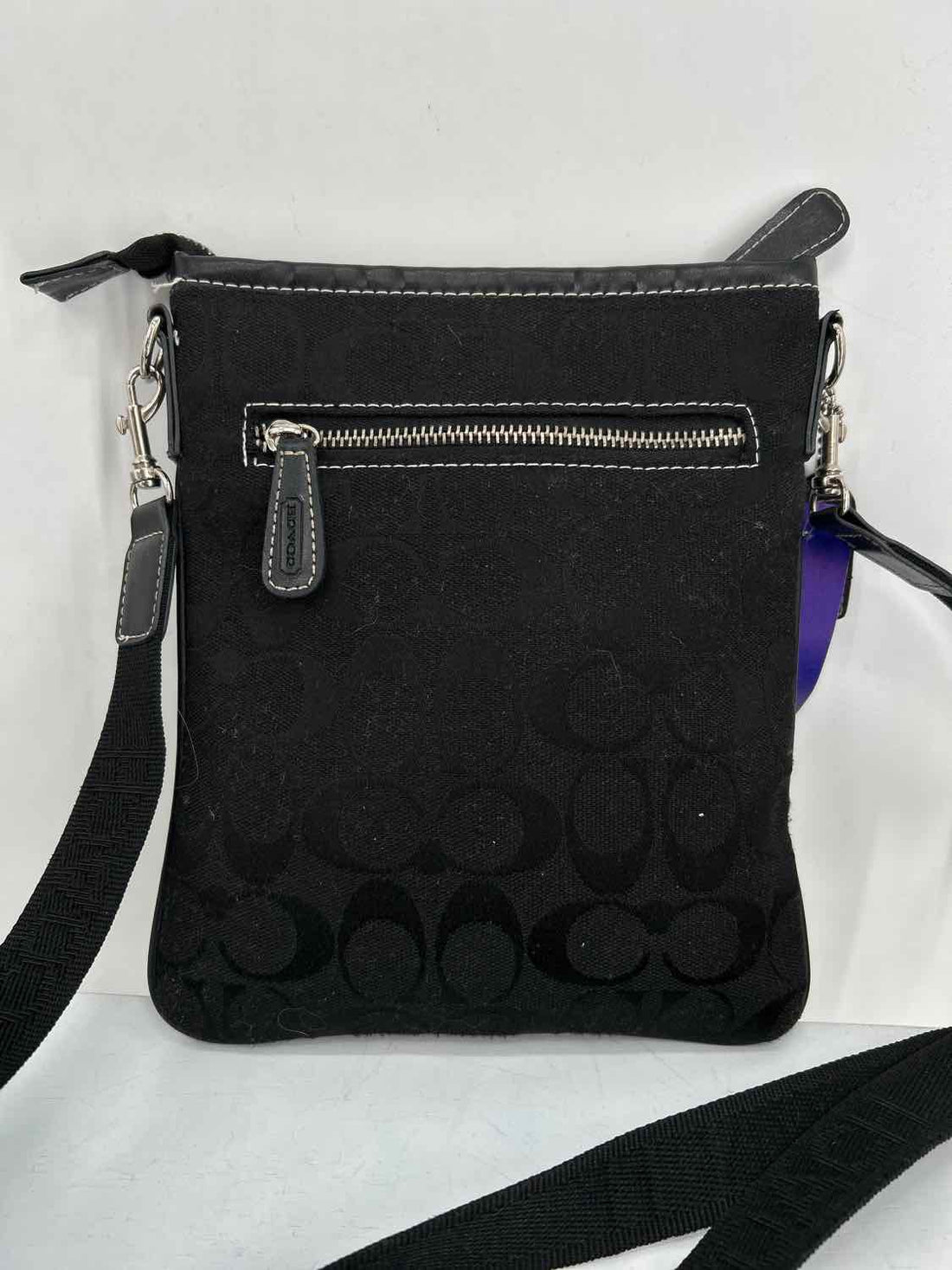 Coach Black Signature Canvas/Leather Pre Owned Crossbody