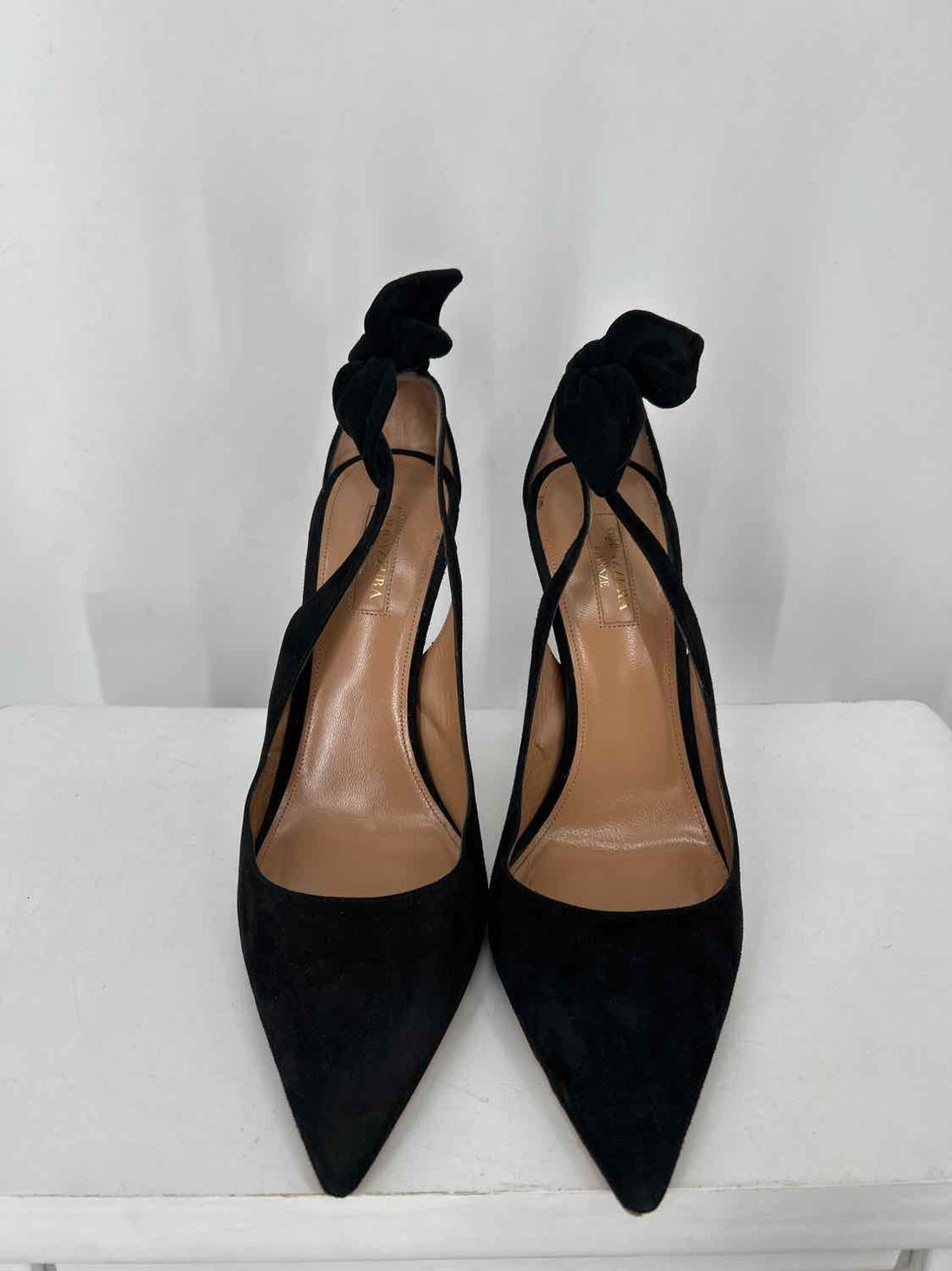 Aquazzura Women Size 40 Black Genuine Leather LUXURY