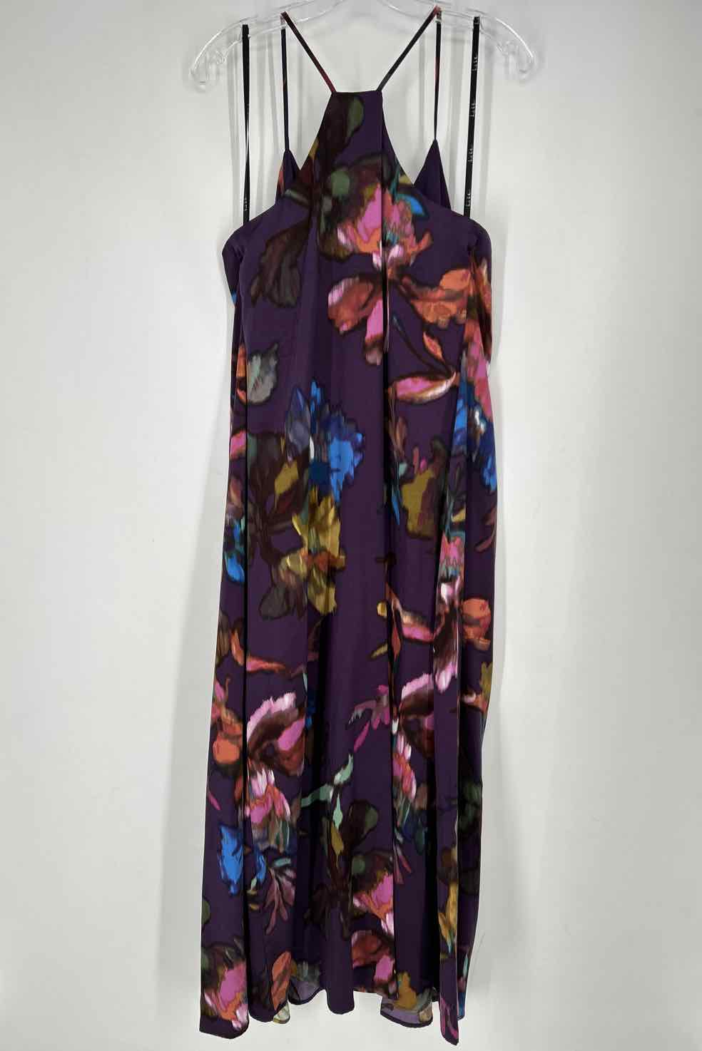 Nicole Miller Size L Purple Print Maxi