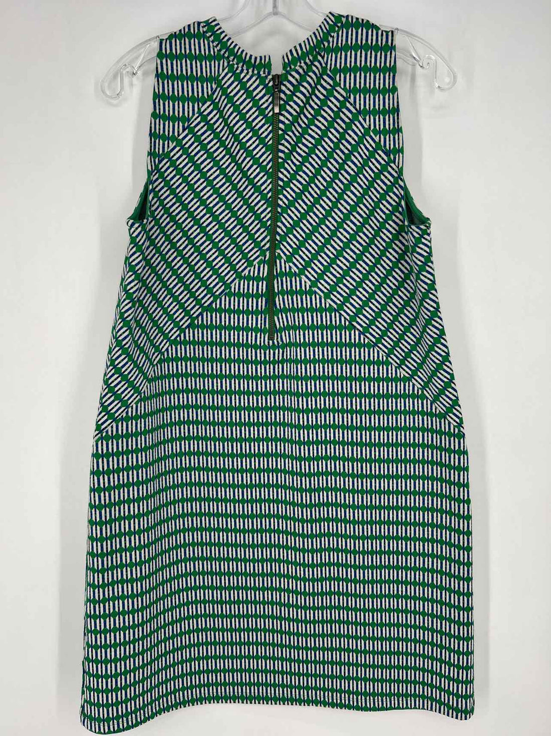 Maeve Size M Green White & Blue Print Sleeveless Dress