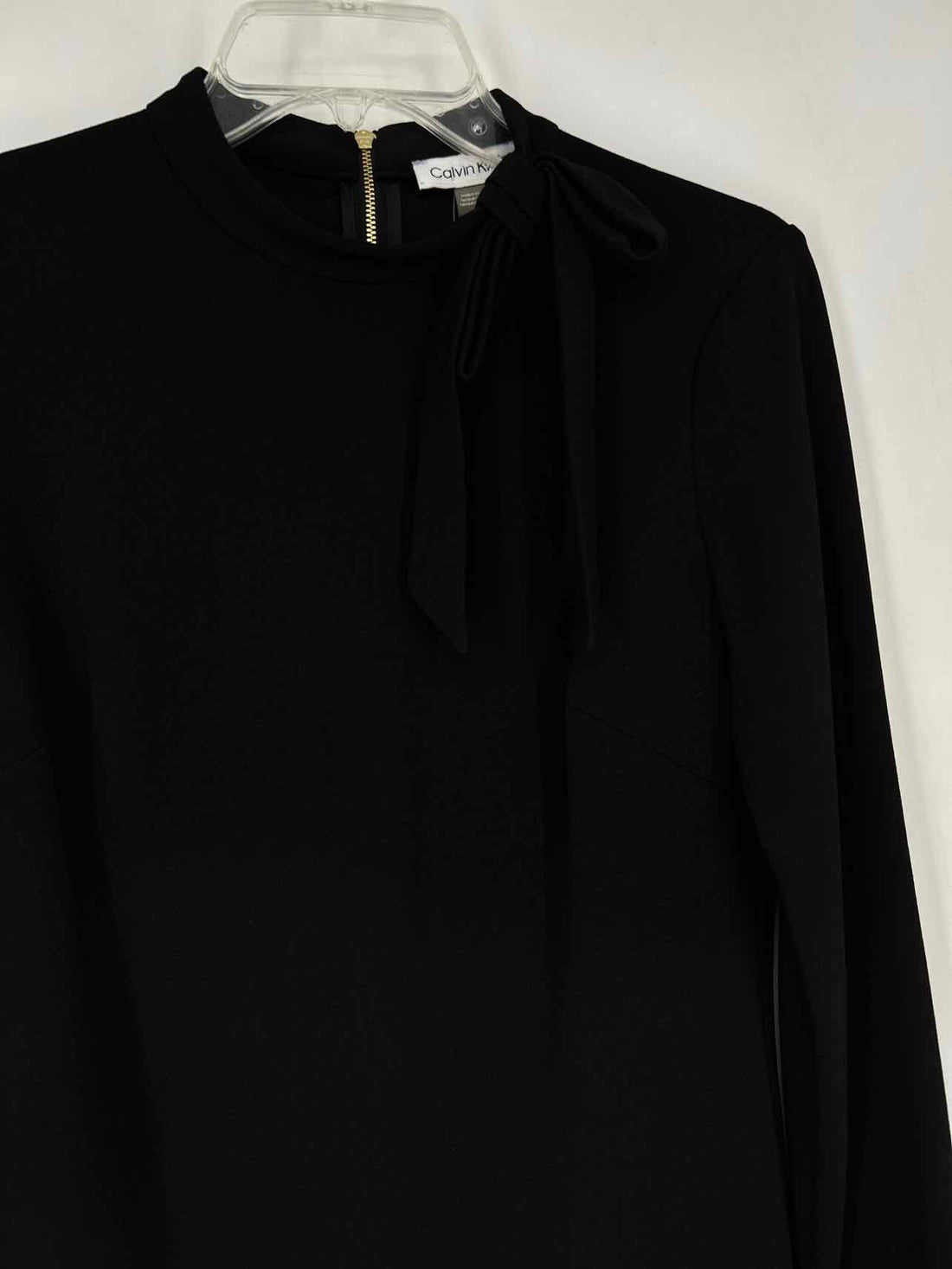 Calvin Klein Size 8 Black Long Sleeve Dress