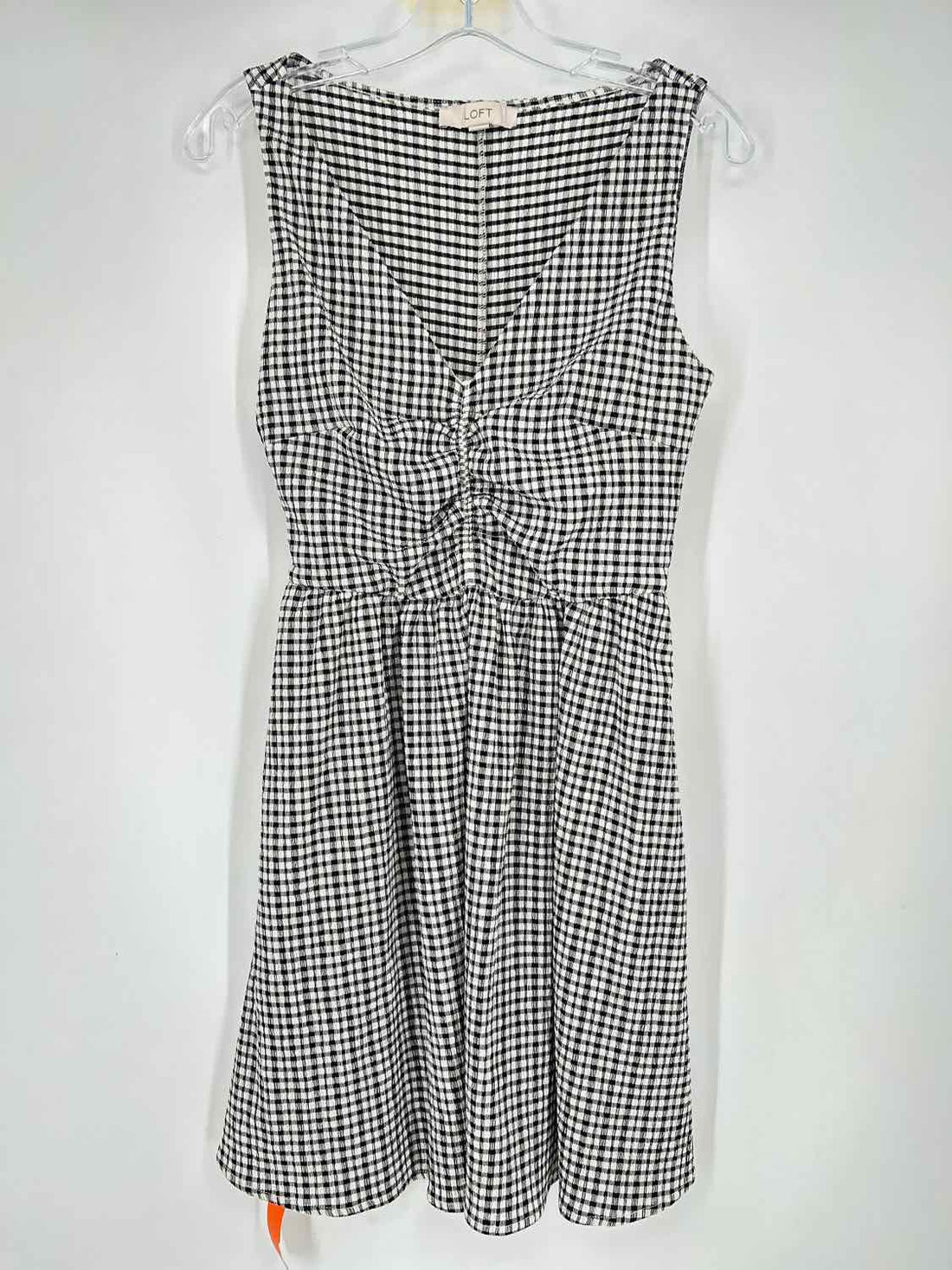 Loft Size M Black & White Gingham Sleeveless Dress