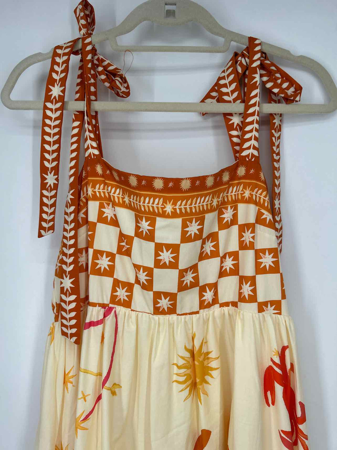 Flying Tomato L Orange & Cream Print New Boutique Dress