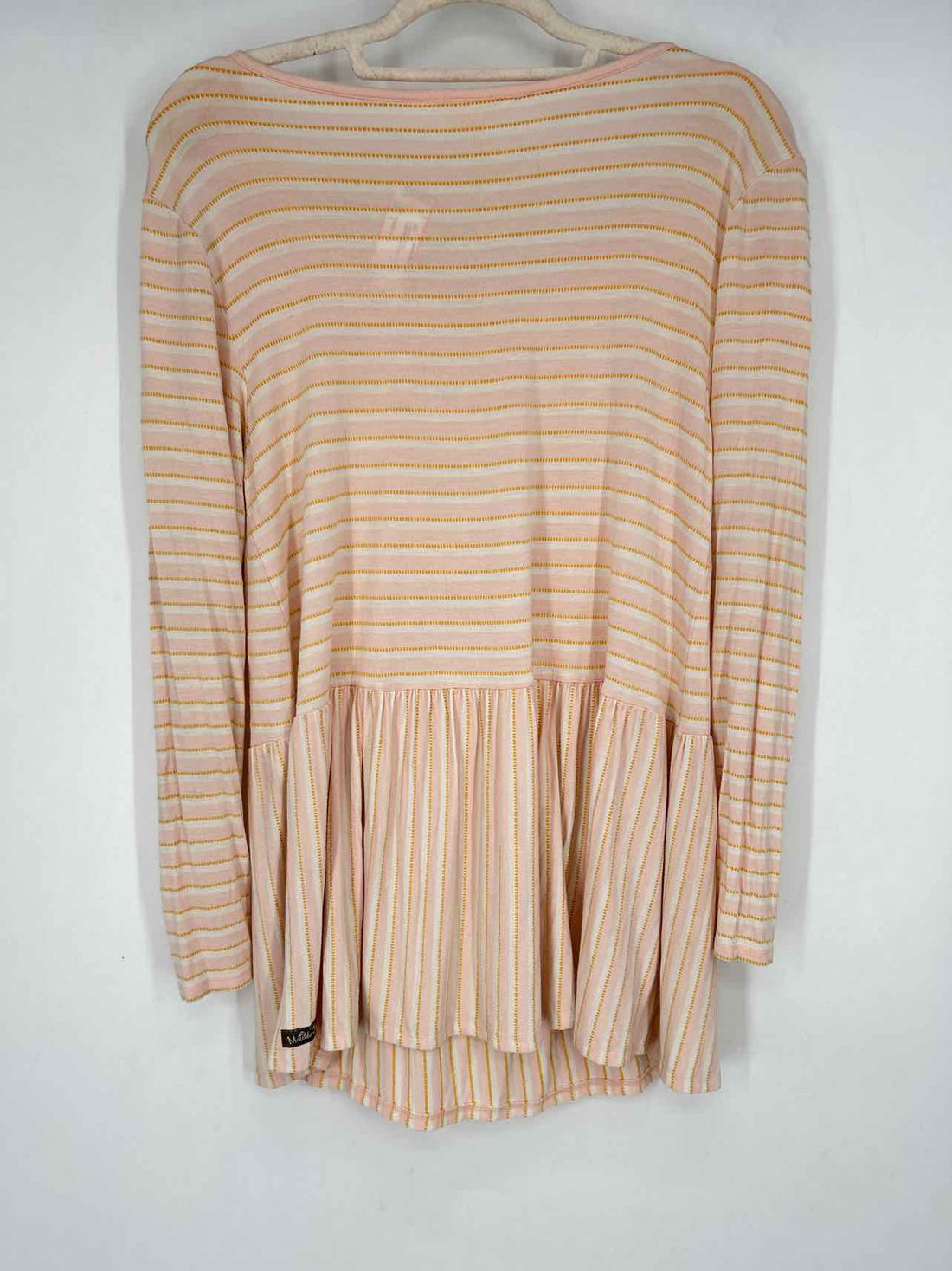 Matilda Jane Size L Light Pink & White Striped Long Sleeve