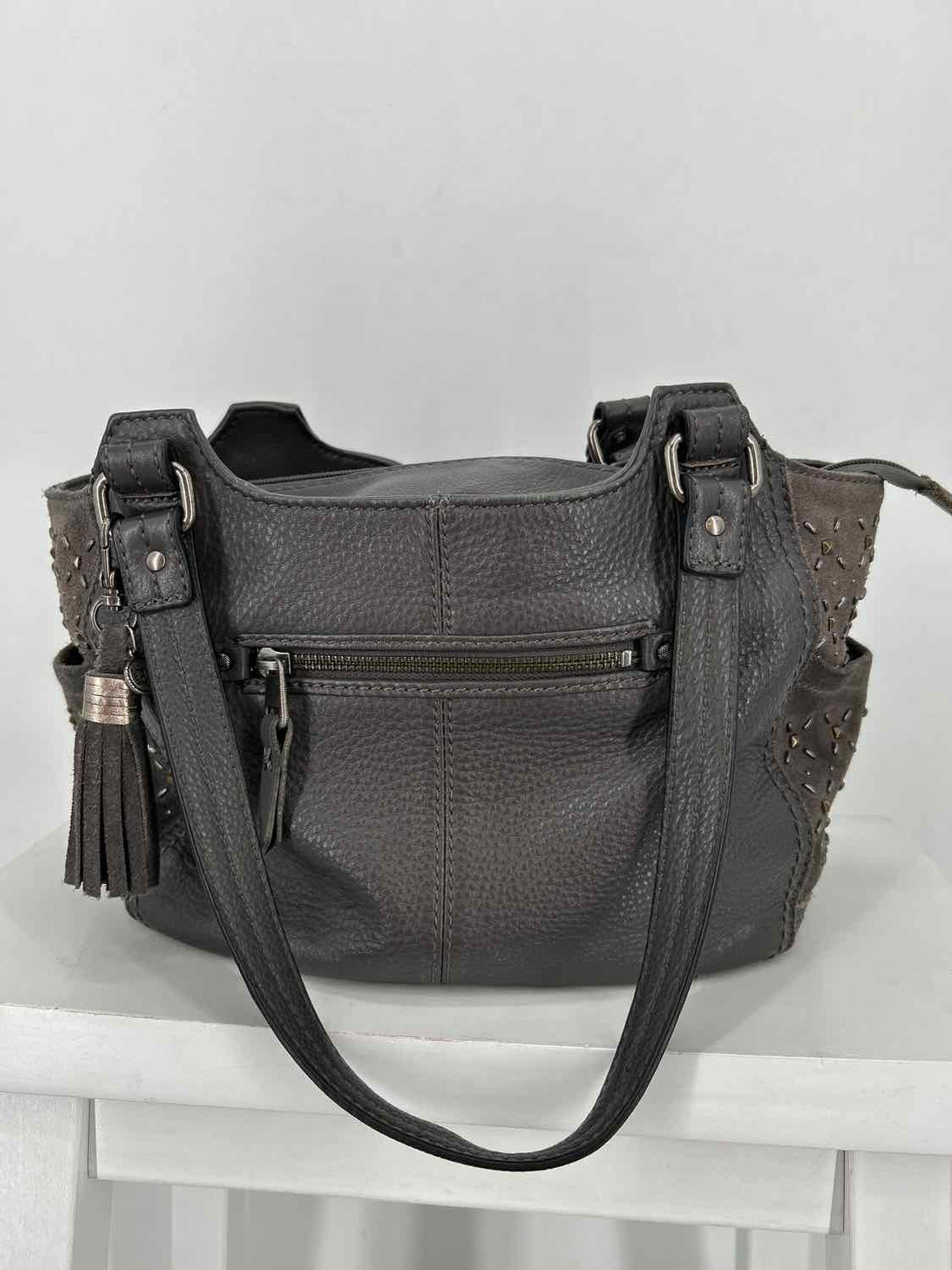 The Sak Gray Leather Vintage Tote