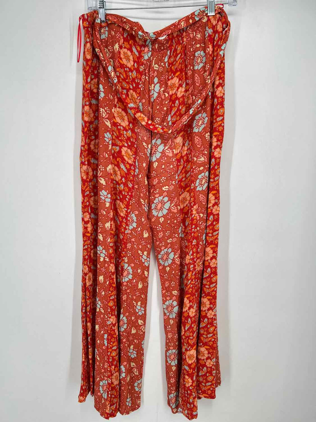 Free People Size L Red & Orange Floral Pants