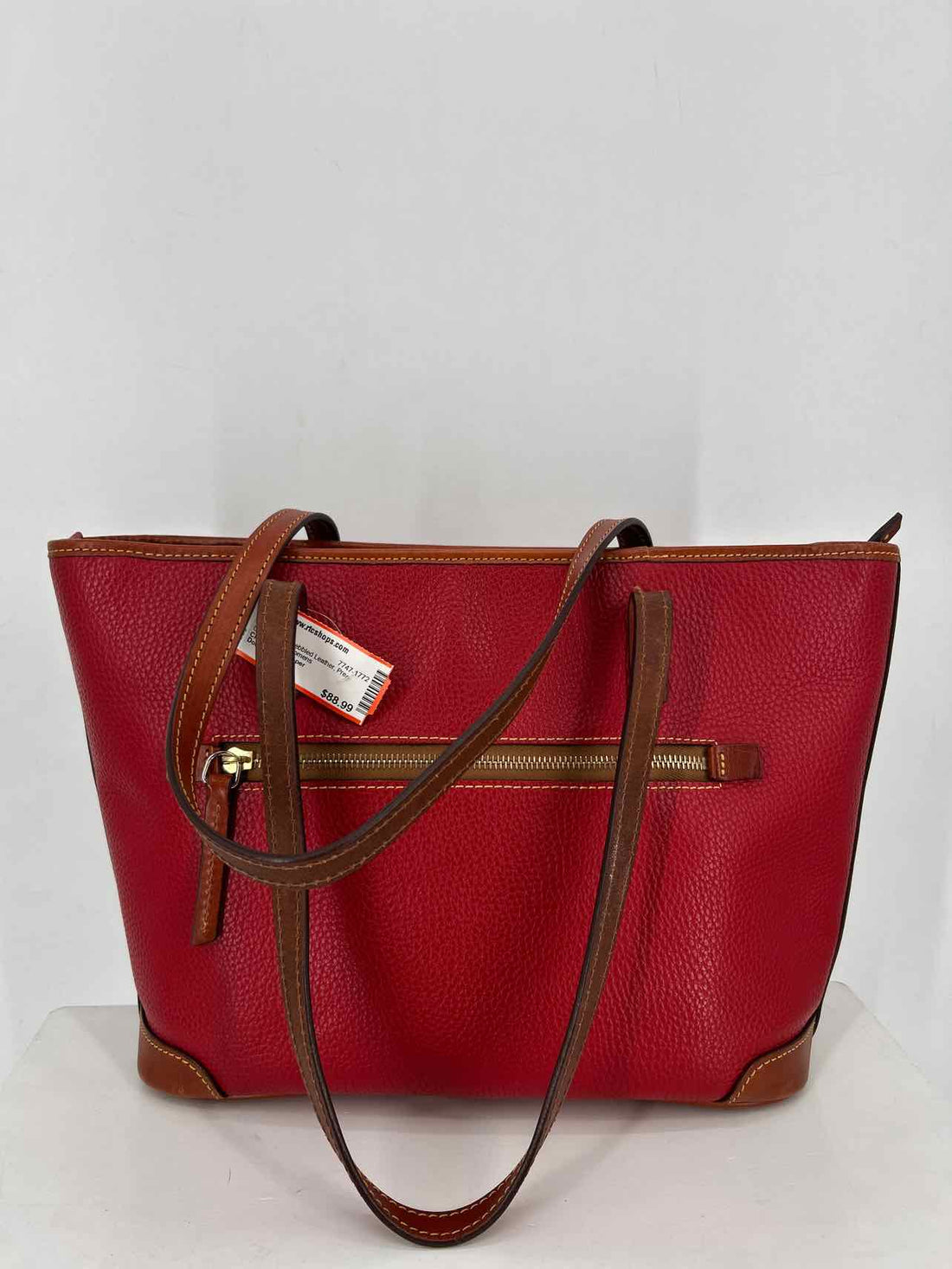 Dooney & Bourke Red Pebbled Leather Pre Owned Tote