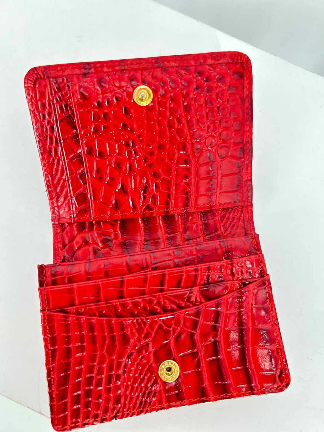 Brahmin Red Croc Embossed Excellent Condition Card Holder